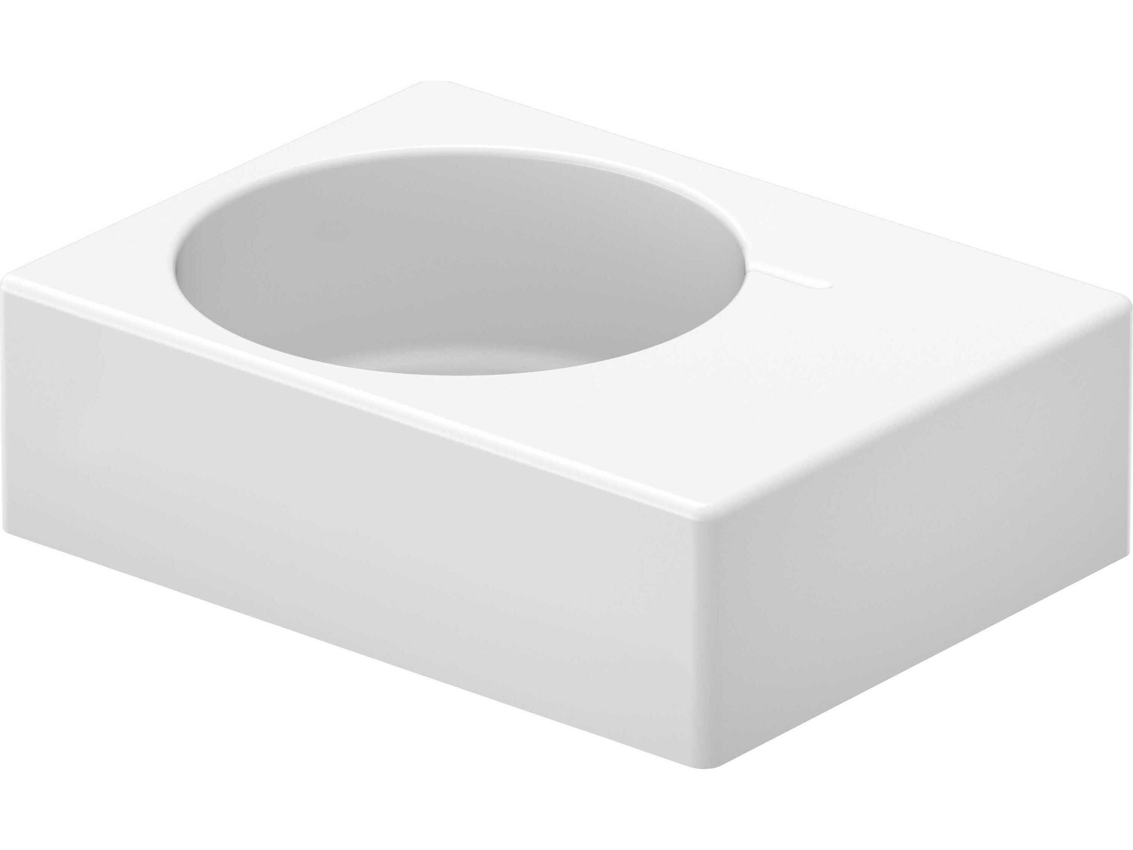 Duravit Design 24'' Rectangular Ceramic White High Gloss Undermount Sink with no faucet holes - Left sided basin