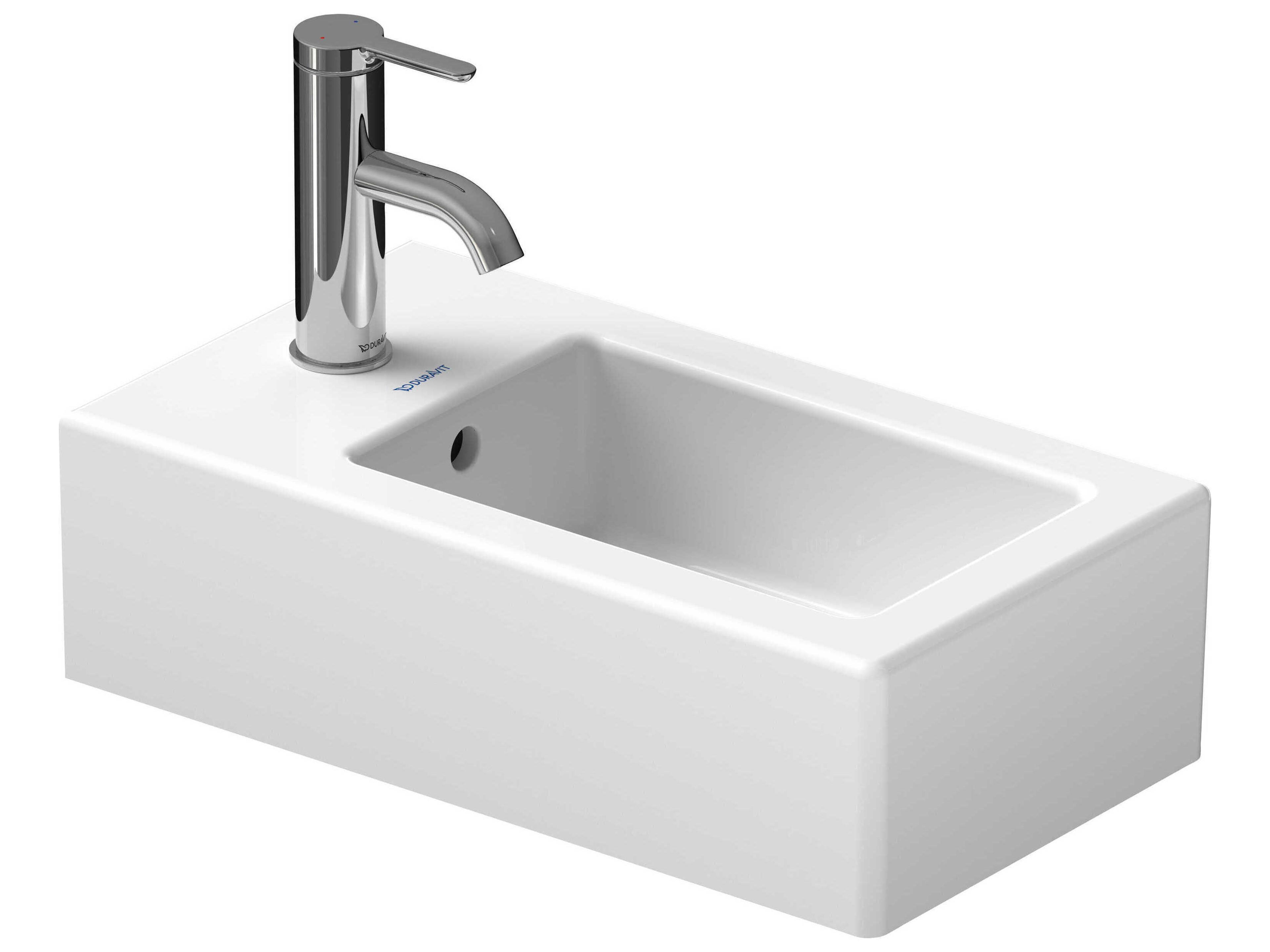 Duravit Vero 10'' Ceramic White High Gloss Hand Sink with 1 Faucet Hole