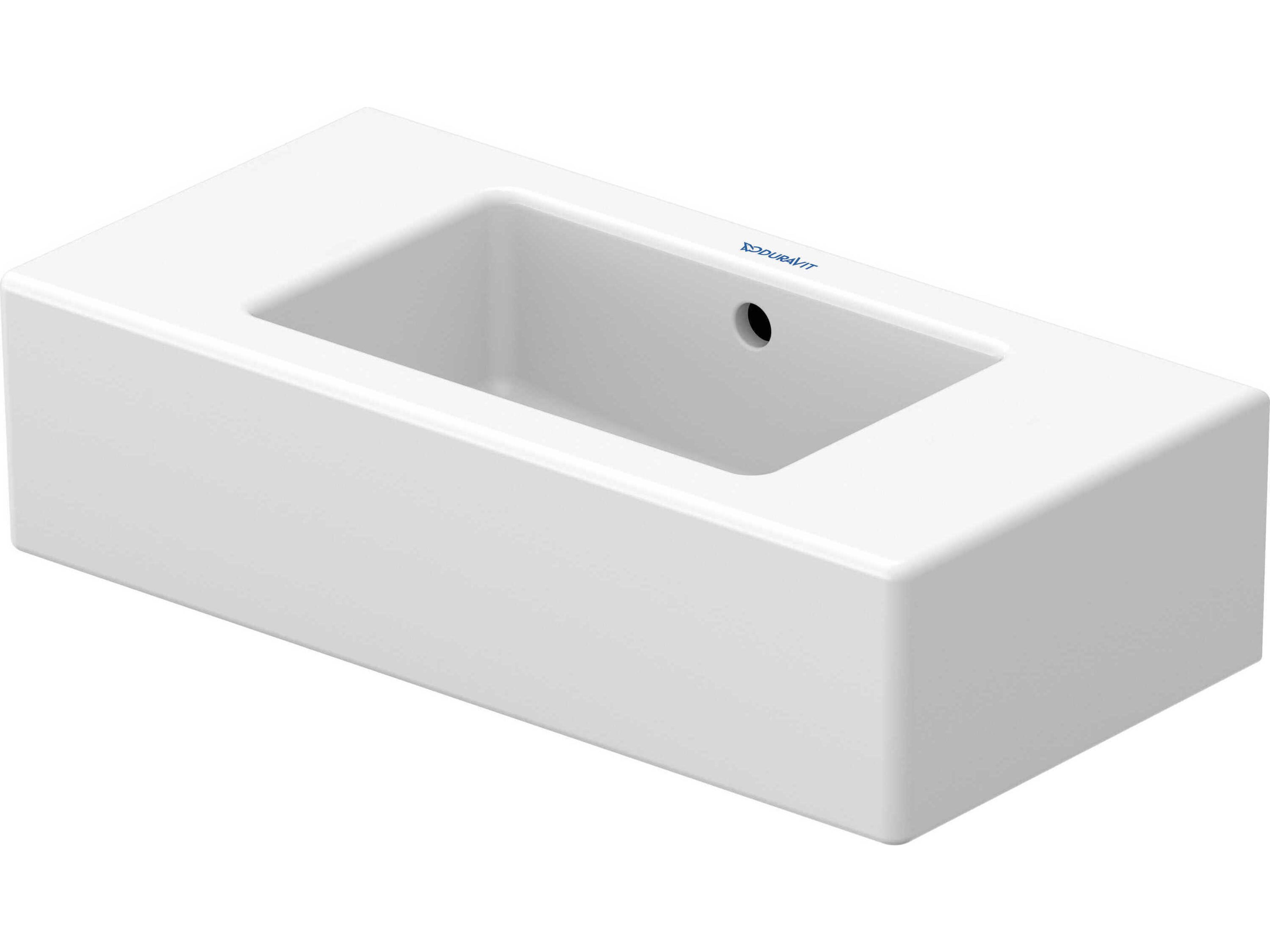 Duravit Vero 20'' Ceramic White High Gloss Hand Sink with No Faucet Hole