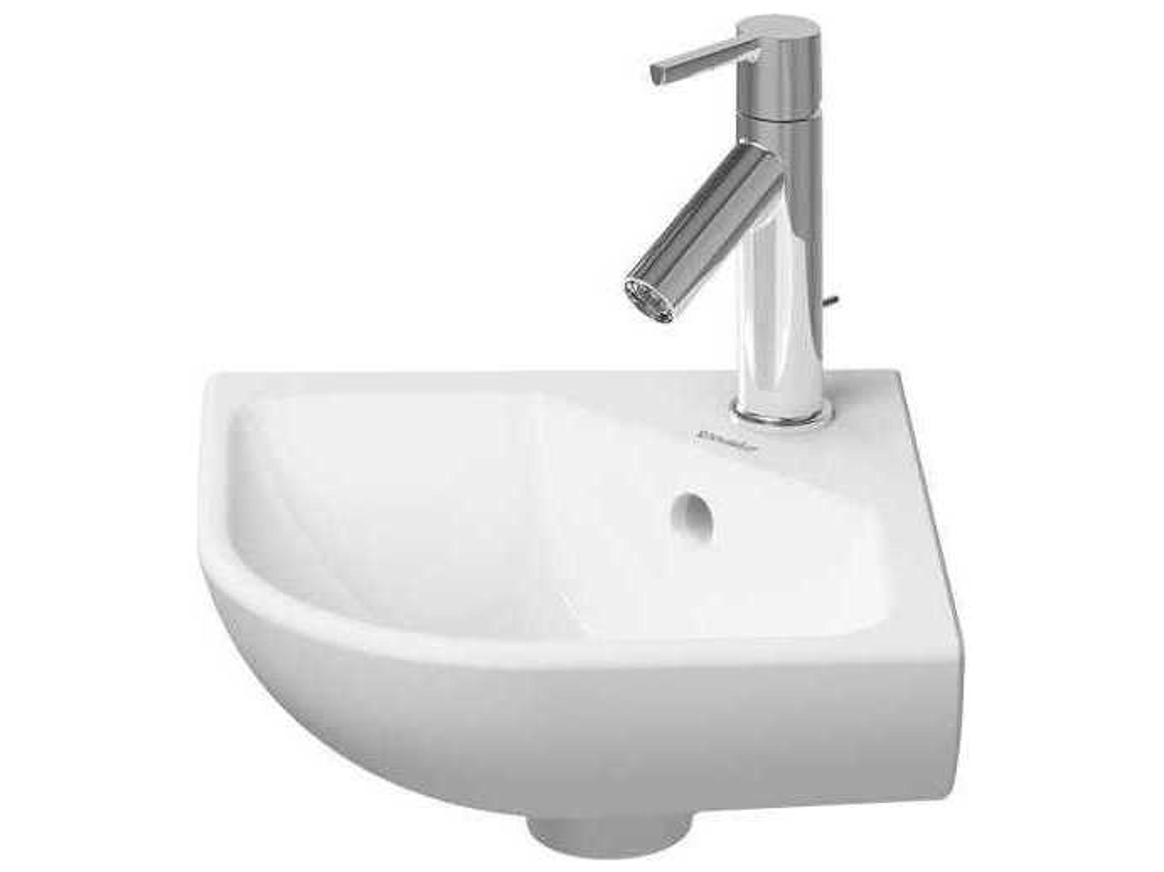Duravit Me By Starck 17'' Ceramic White High Gloss Hand Sink with 1 Faucet Hole