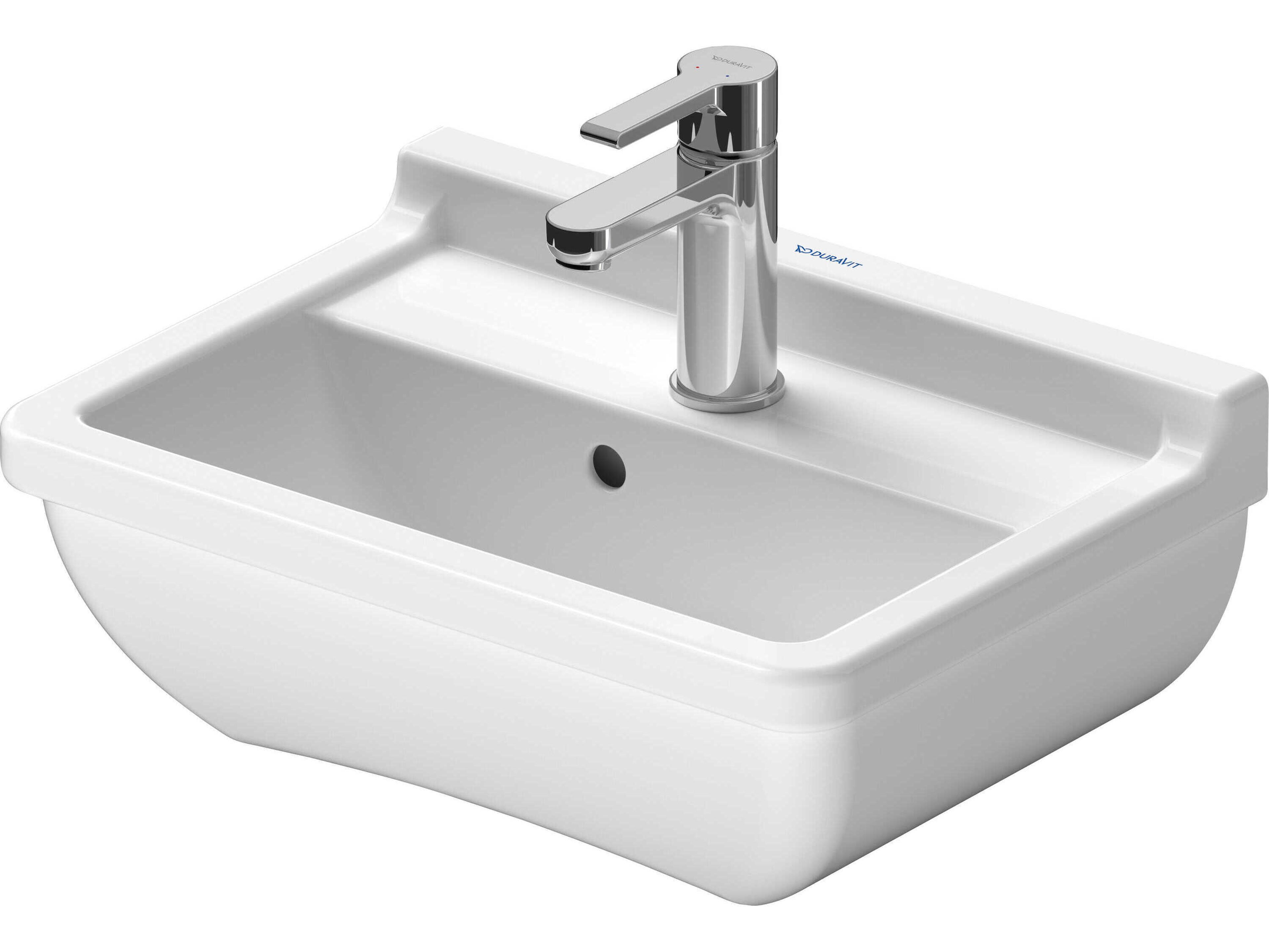 Duravit Starck 3 18'' Ceramic White High Gloss Hand Sink with 1 Faucet Hole