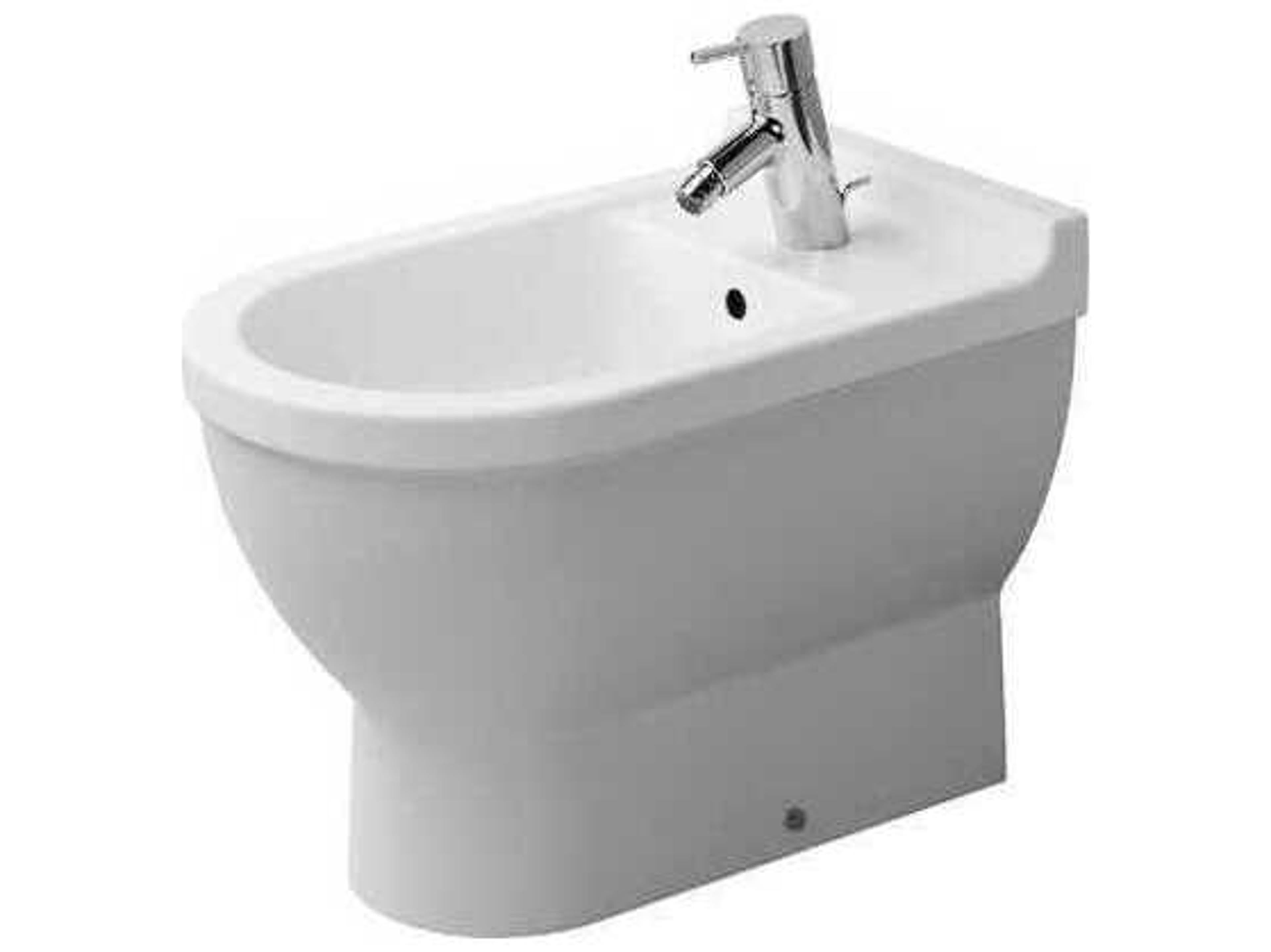 Duravit Starck 3 15'' Ceramic White High Gloss Floor-Mounted Bidet with 1 Faucet Hole