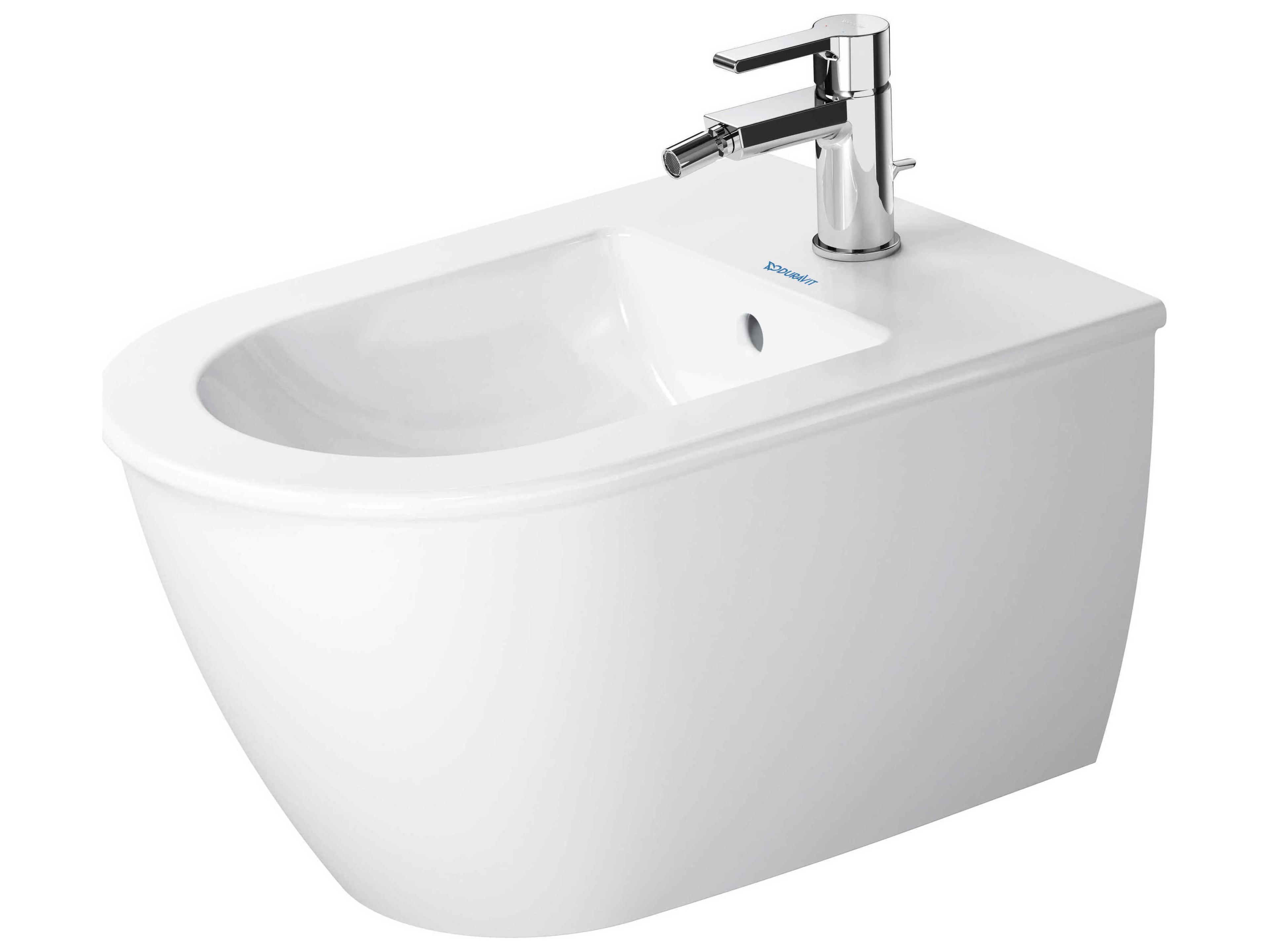 Duravit Darling 14'' White High Gloss Wall-Mounted Bidet with 1 Faucet Hole