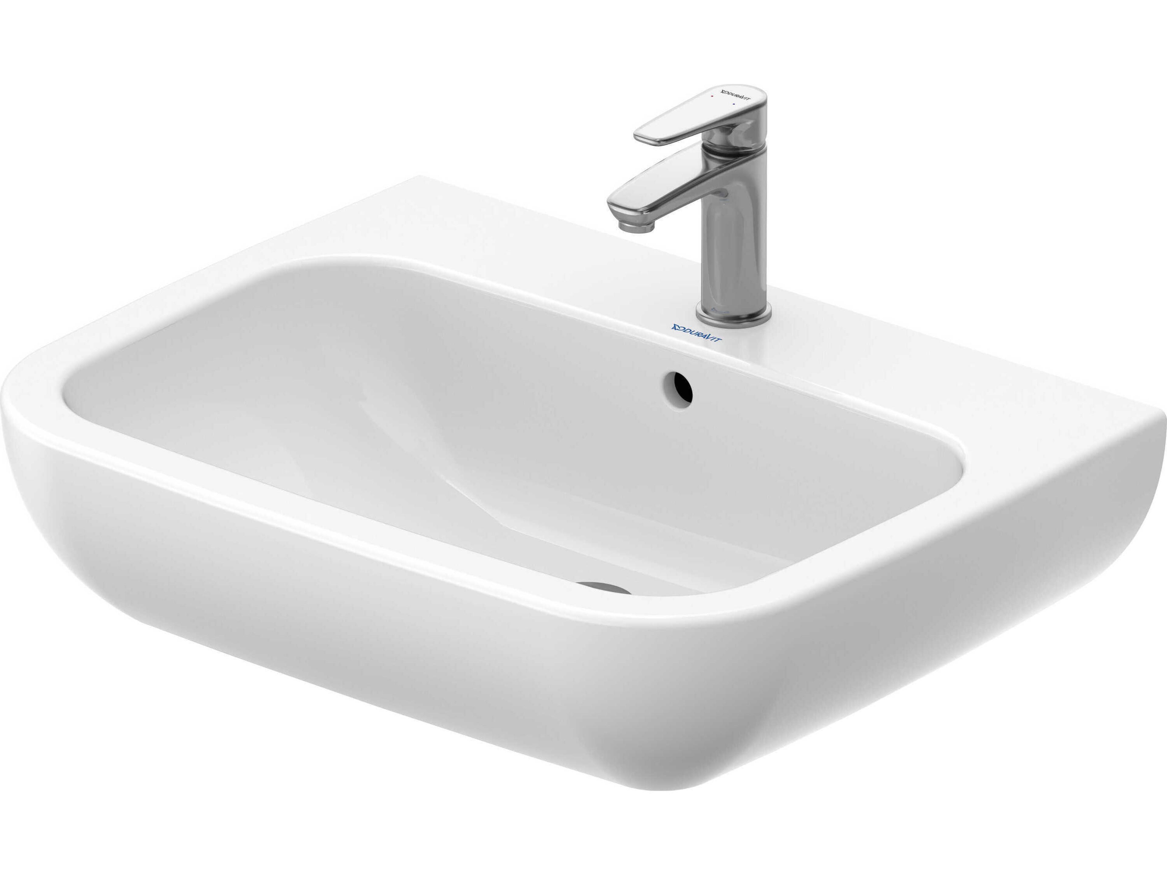 Duravit D-code 26'' White High Gloss Sink with 1 Faucet holes