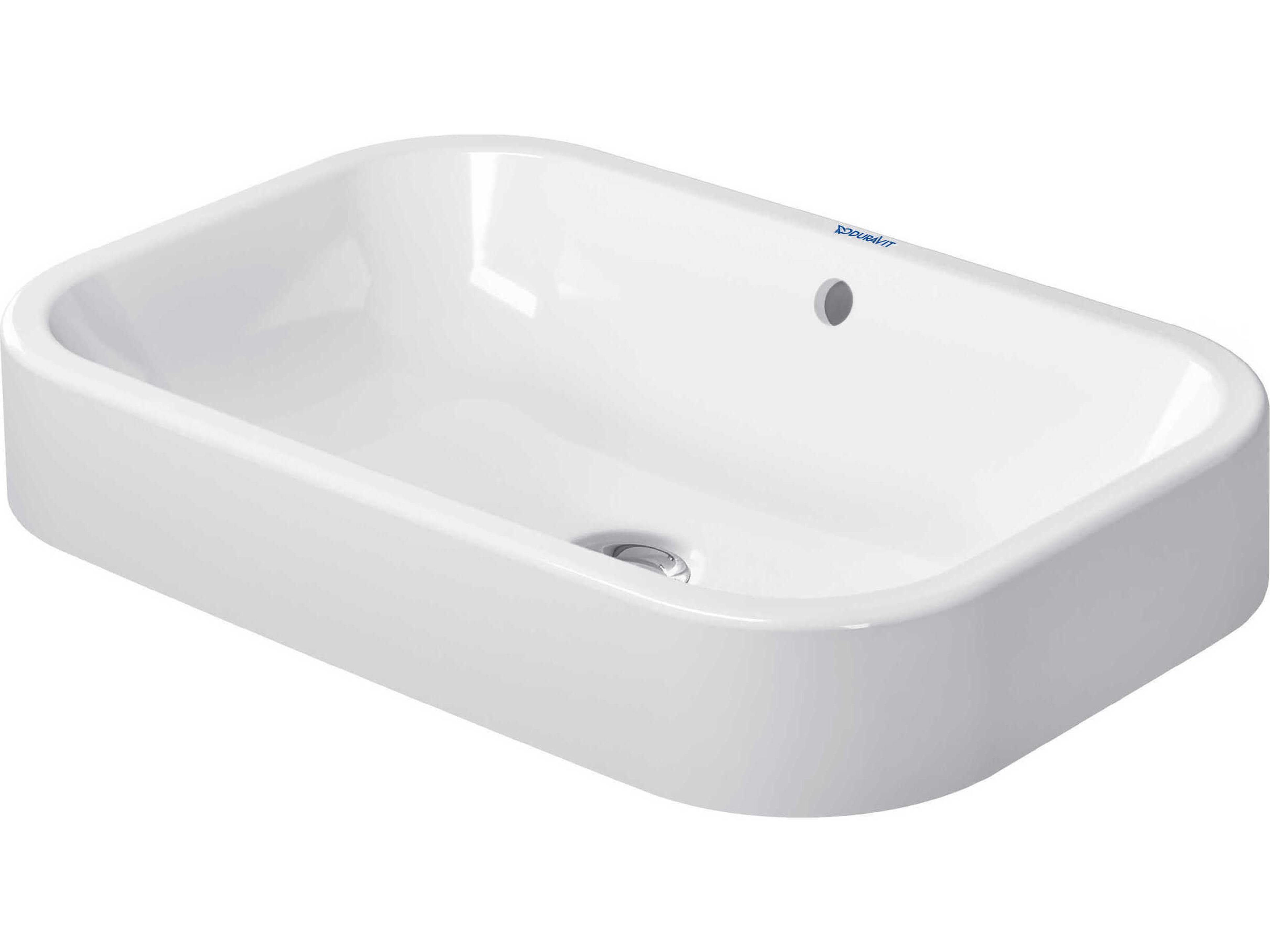 Duravit Happy D.2  24'' Ceramic White High Gloss Washbowl Sink with No Faucet Hole
