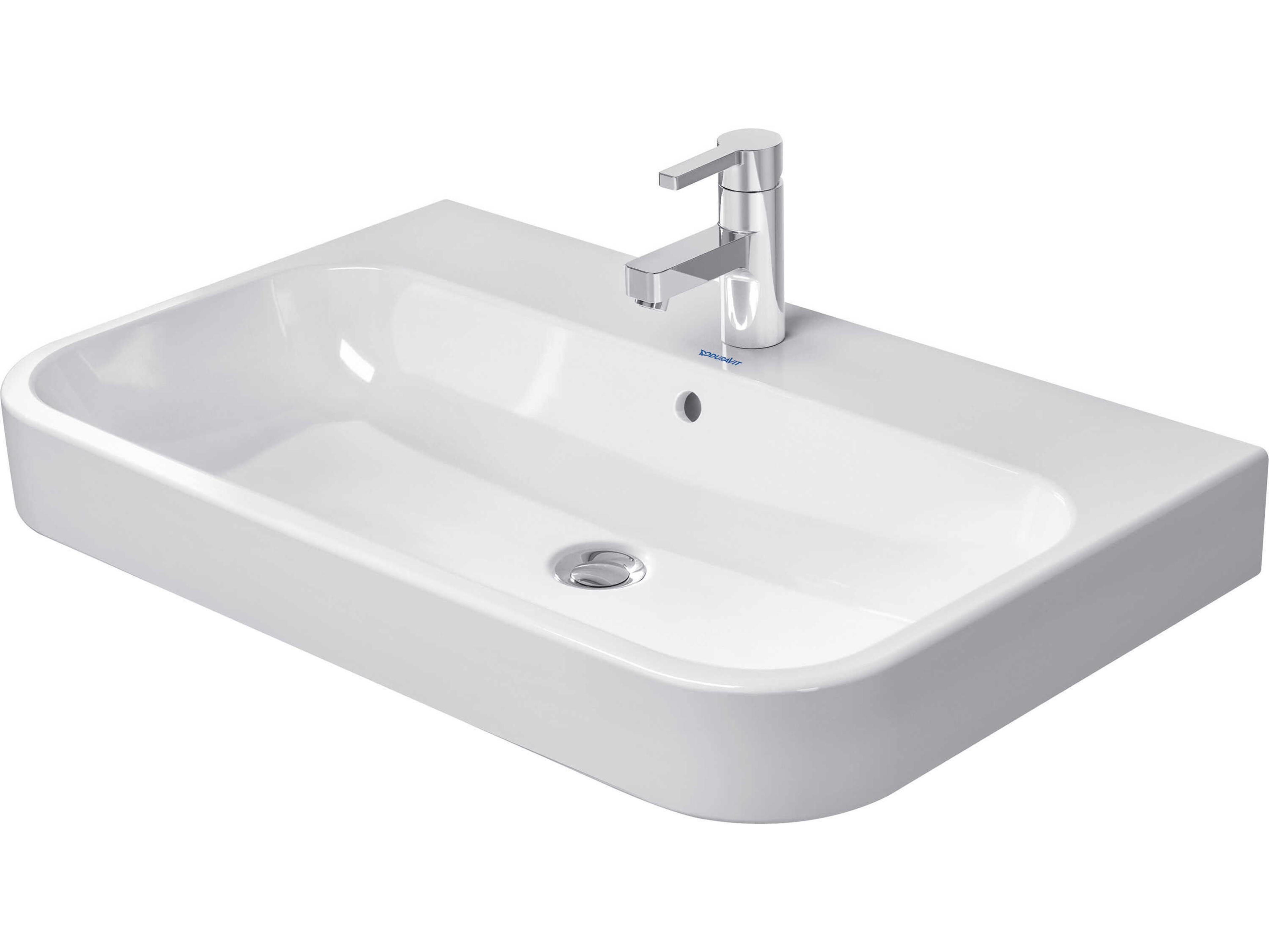 Duravit Happy D.2 32'' Ceramic White High Gloss Sink with 1 Faucet Hole