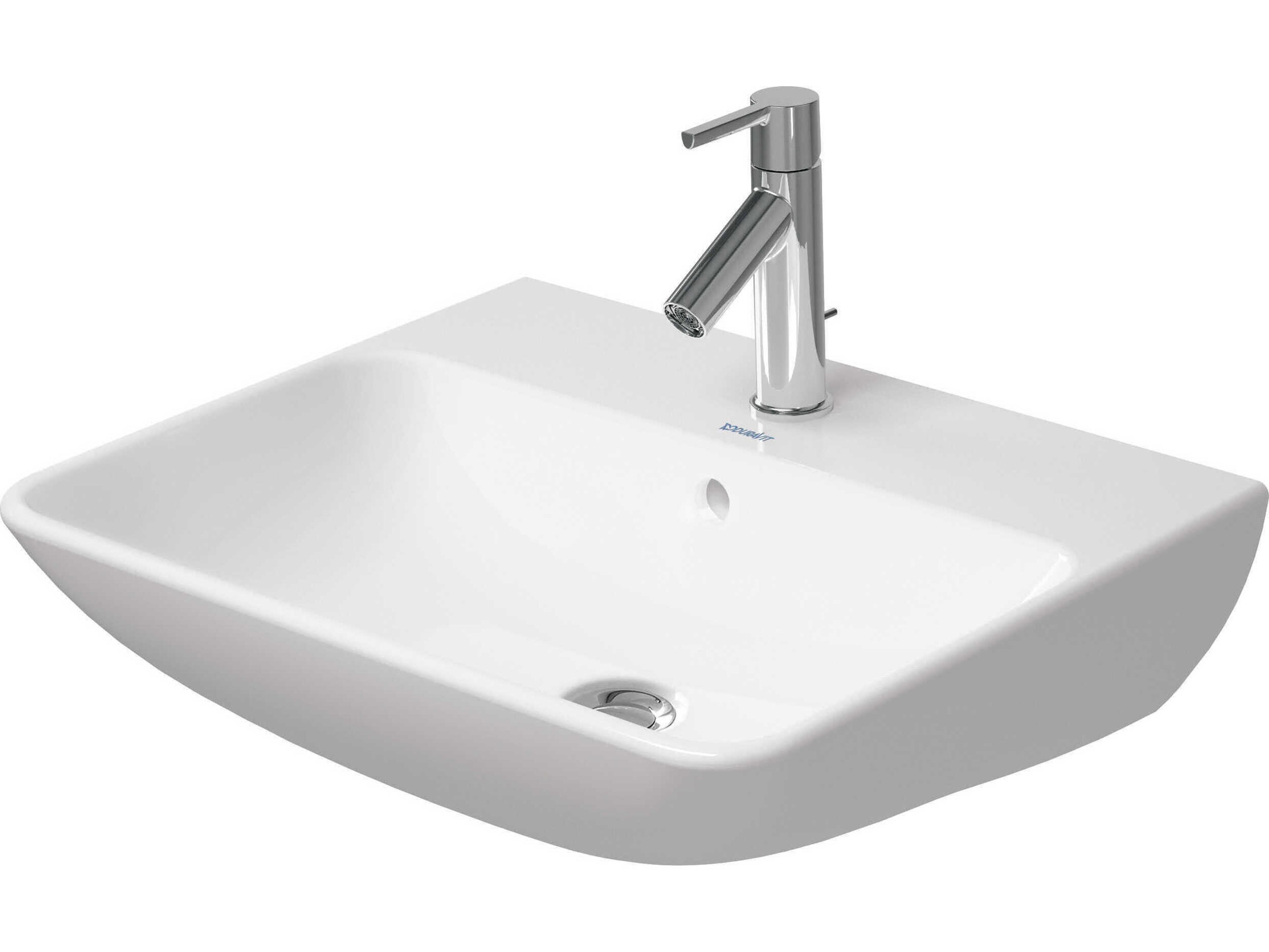 Duravit Me By Starck 22'' Ceramic White High Gloss Sink with 1 Faucet Hole