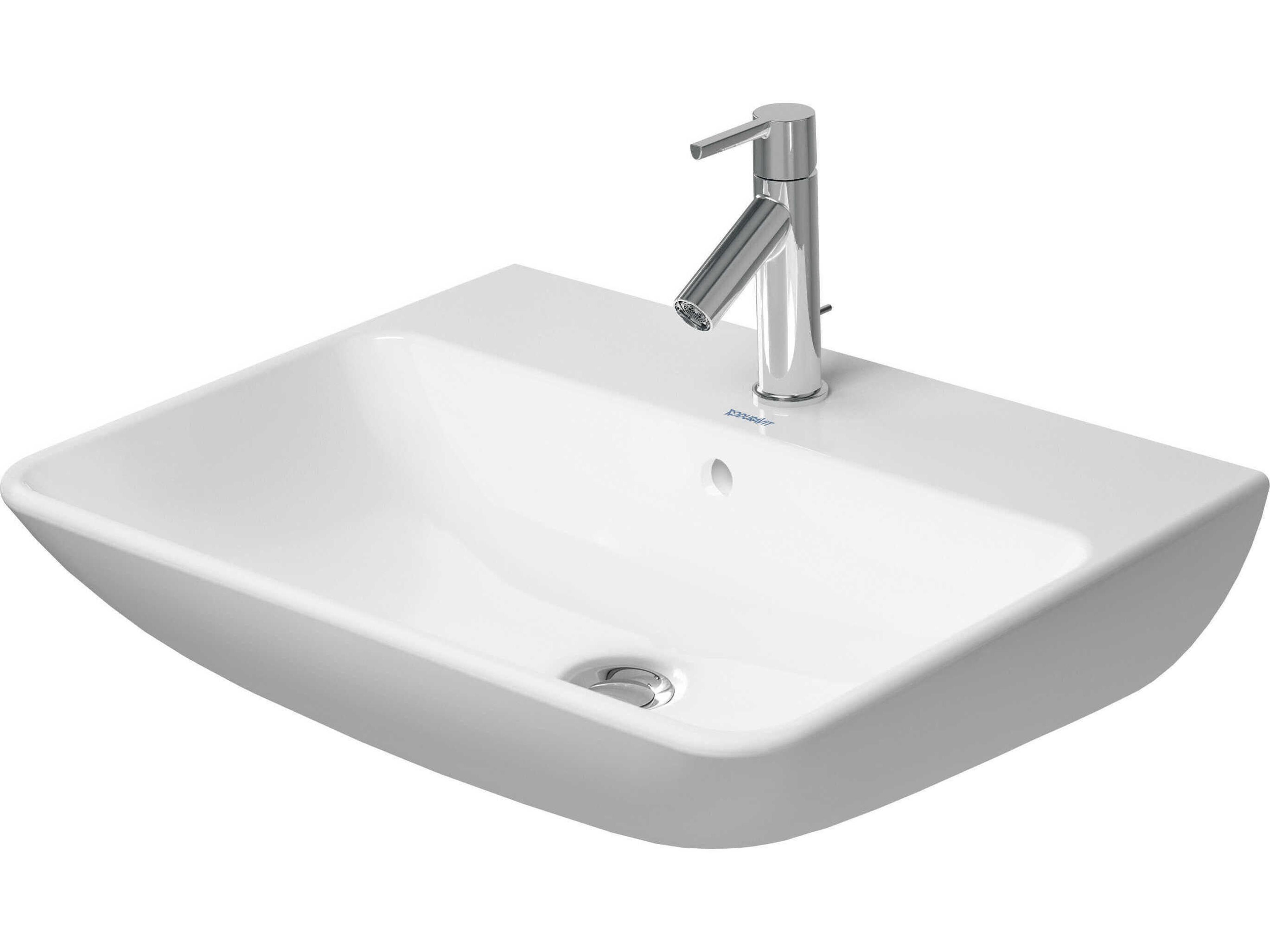 Duravit Me By Starck 24'' Ceramic White High Gloss Sink with 1 Faucet Hole