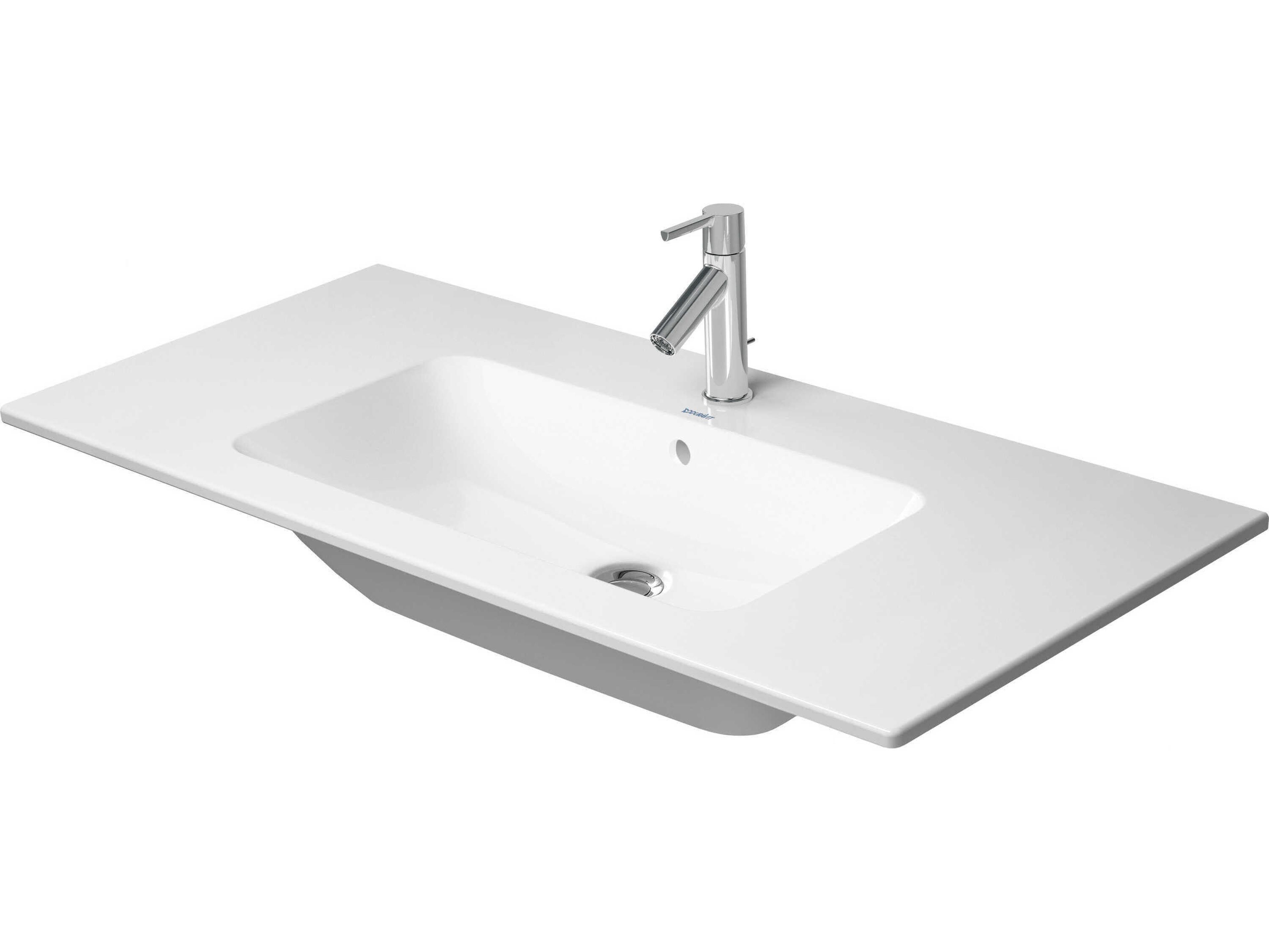 Duravit Me By Starck 41'' Ceramic White High Gloss Sink with 0 Faucet Hole