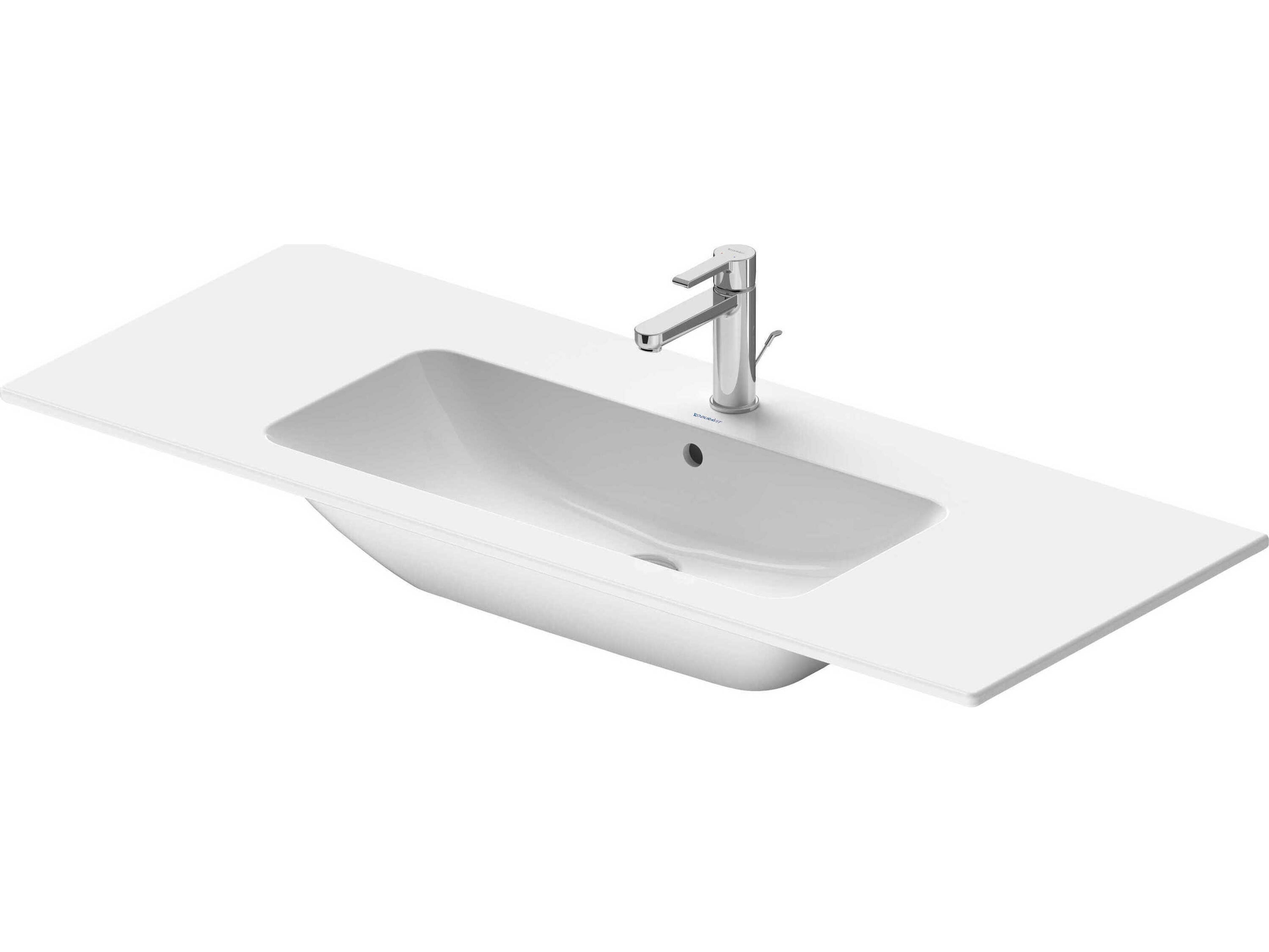 Duravit Me By Starck 48'' Ceramic White High Gloss Sink with 1 Faucet Hole