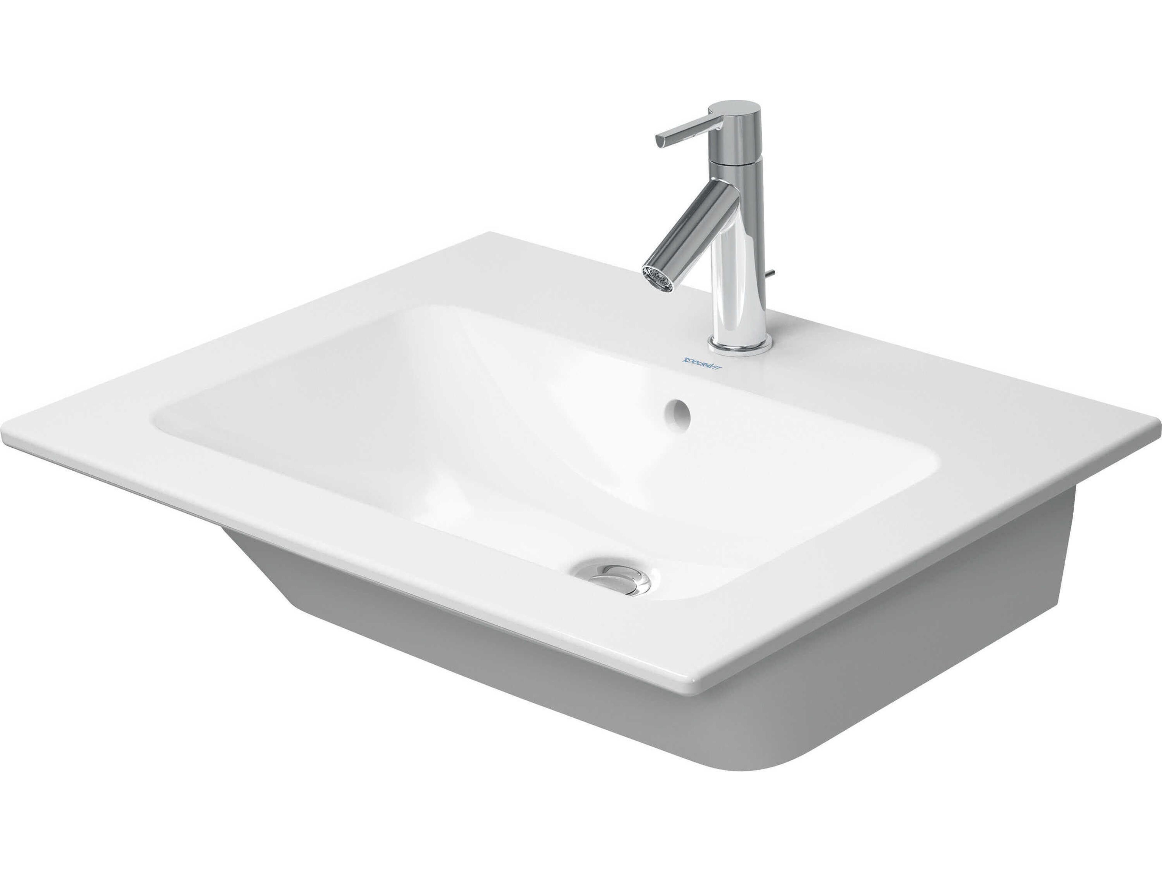 Duravit Me By Starck 25'' Ceramic White High Gloss Sink with 1 Faucet Hole