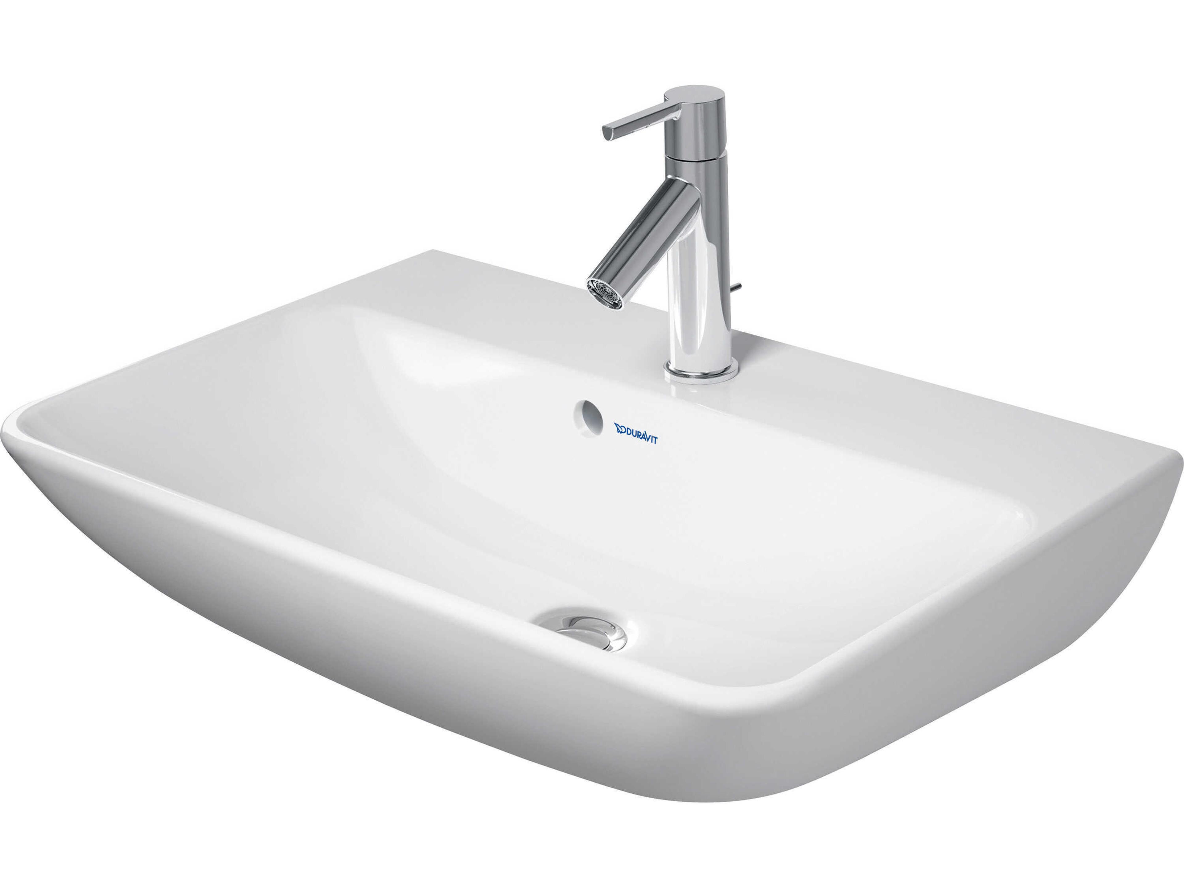 Duravit Me By Starck 24'' Ceramic White Satin Matt Sink with 1 Faucet Hole