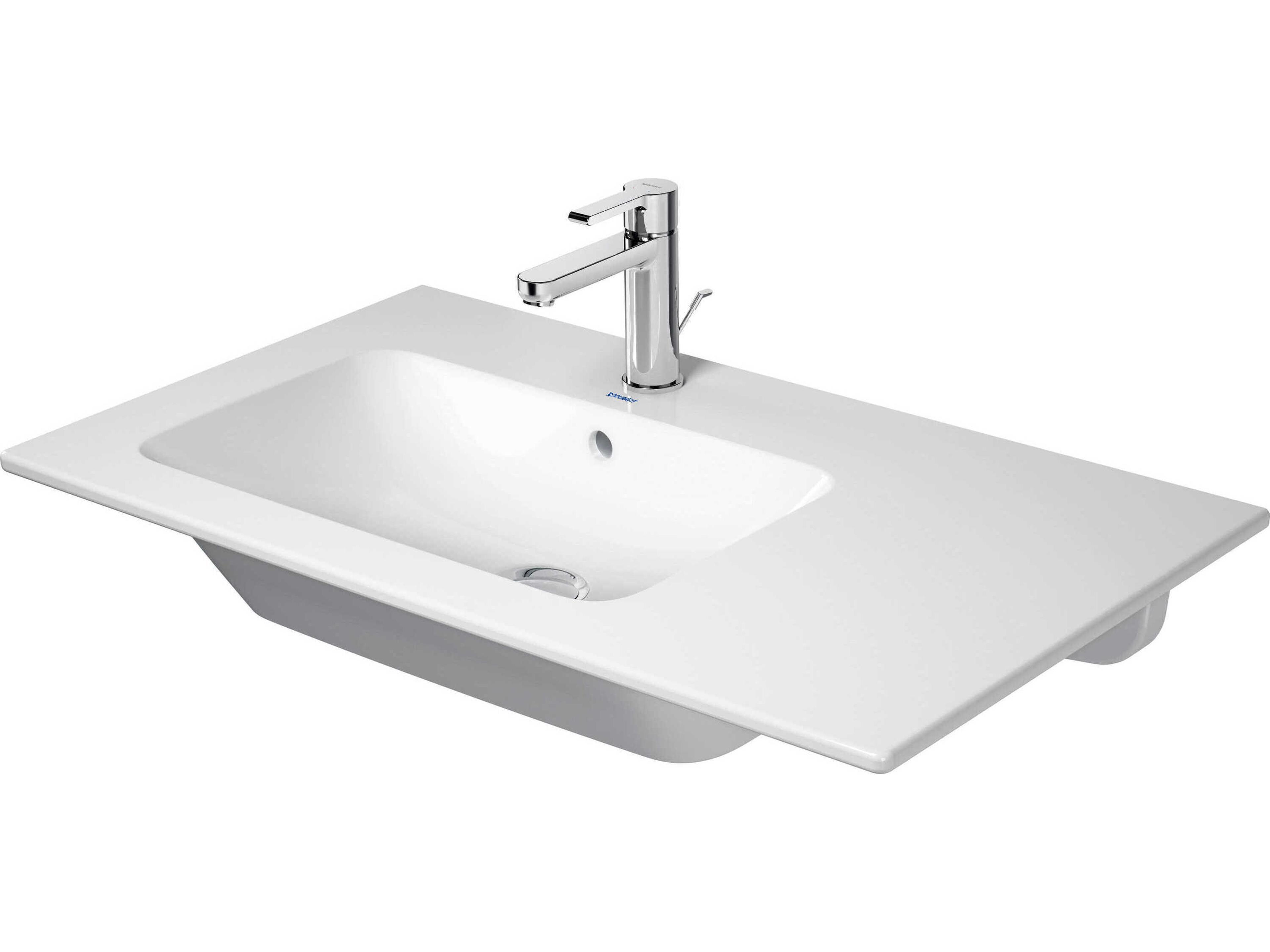 Duravit Me By Starck 33'' Ceramic White High Gloss Sink with 1 Faucet Hole