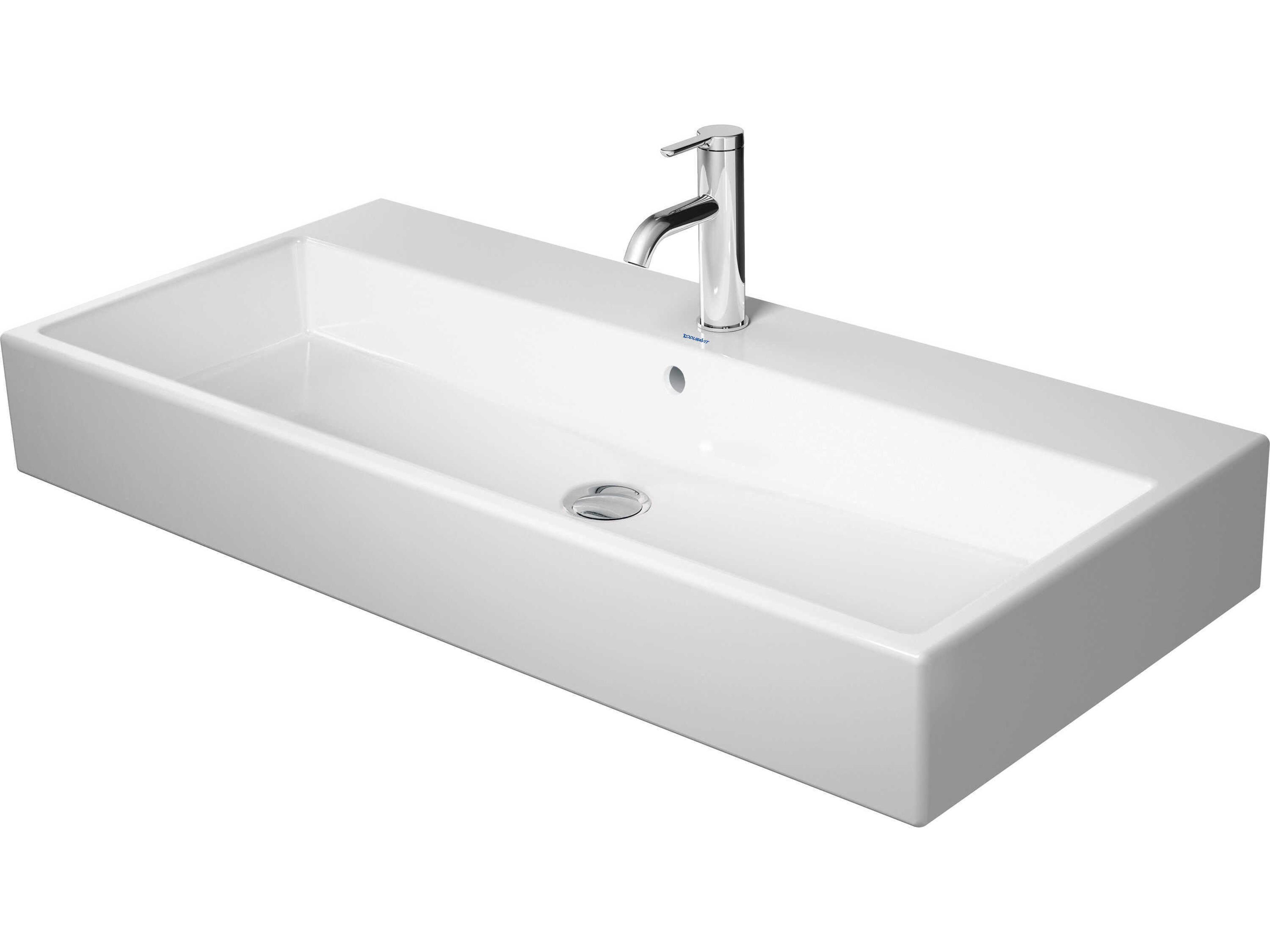 Duravit Vero 39'' Ceramic White High Gloss Sink with No Faucet Hole - Ground