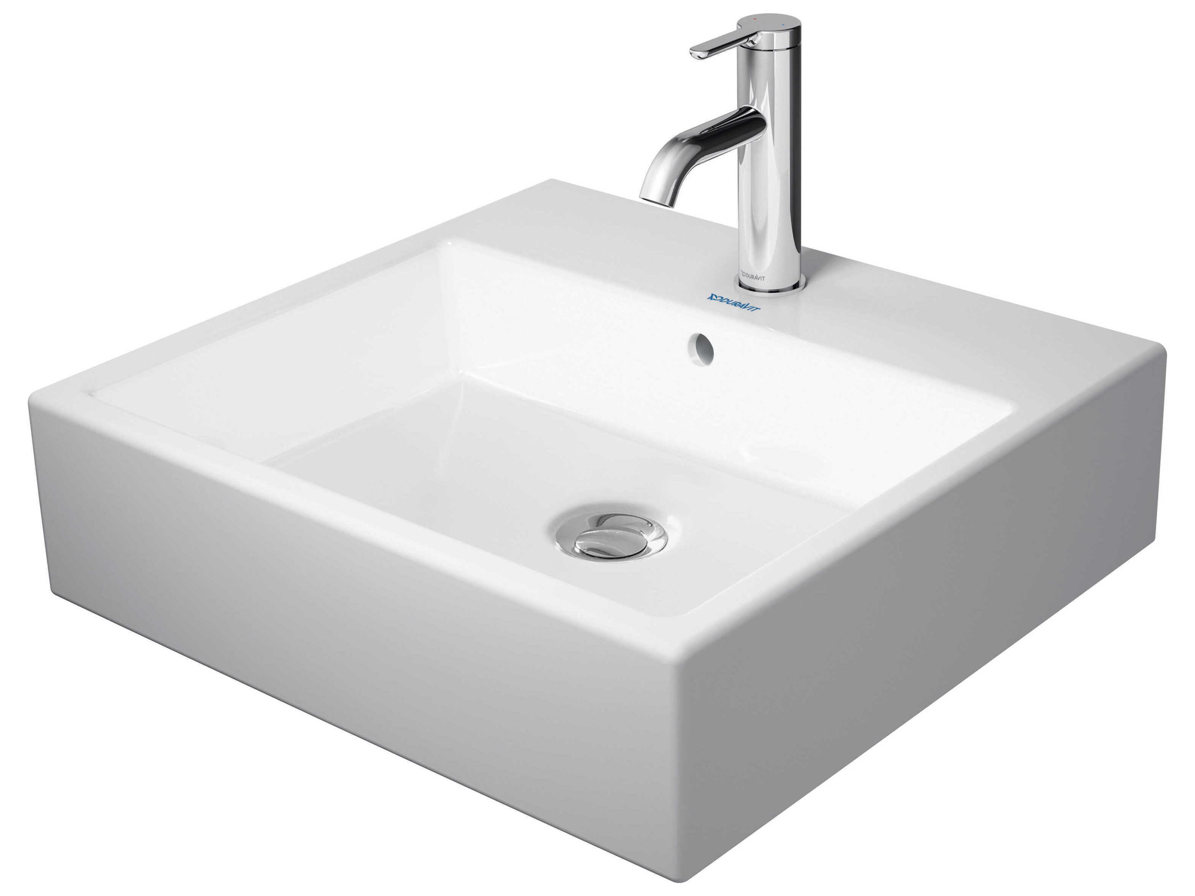 Duravit Vero 20'' Ceramic White High Gloss Sink with No Faucet Hole - Ground