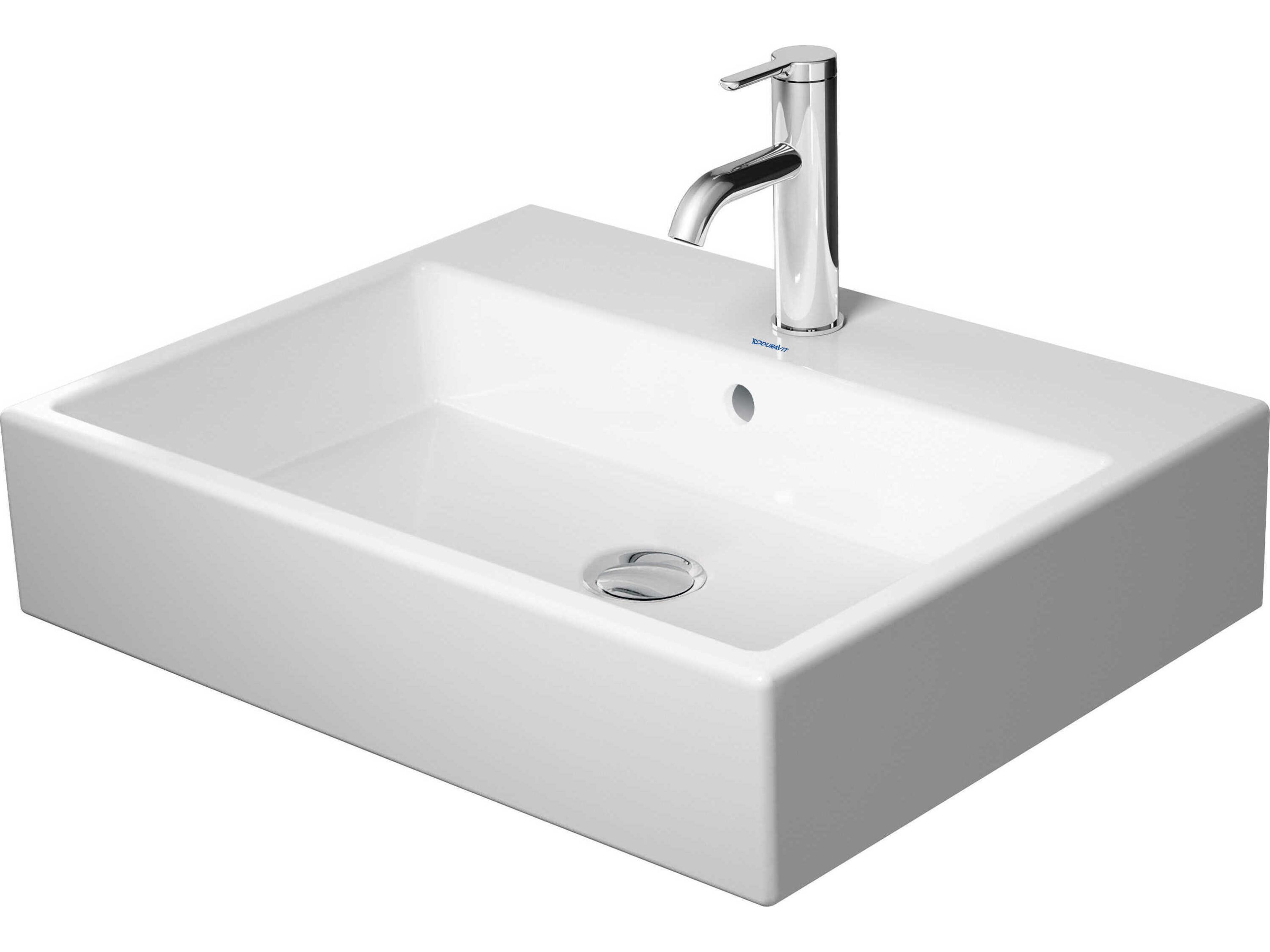 Duravit Vero 24'' Ceramic White High Gloss Sink with 1 Faucet Hole - Ground