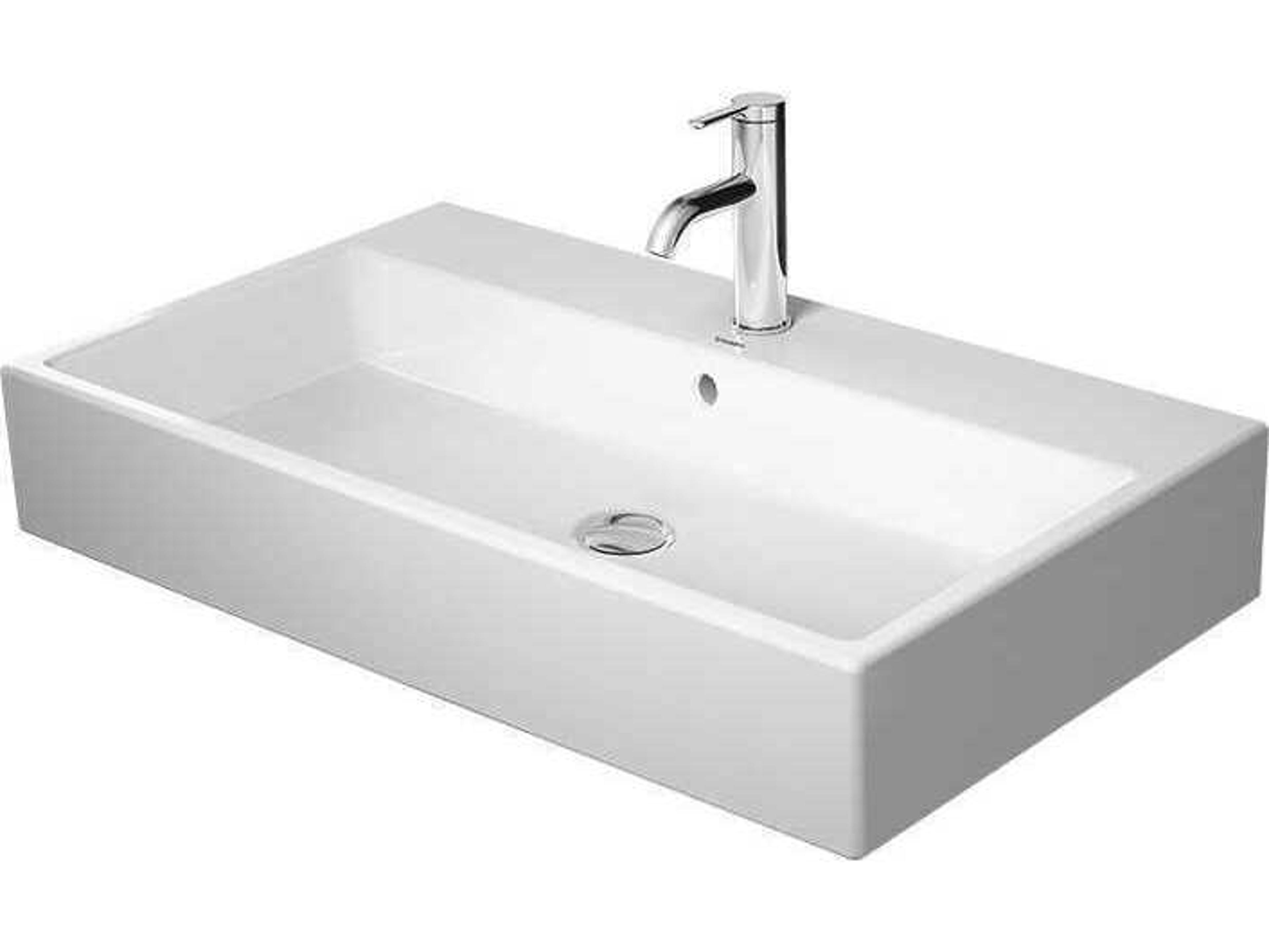 Duravit Vero 32'' Ceramic White High Gloss Sink with 1 Faucet Hole - Ground