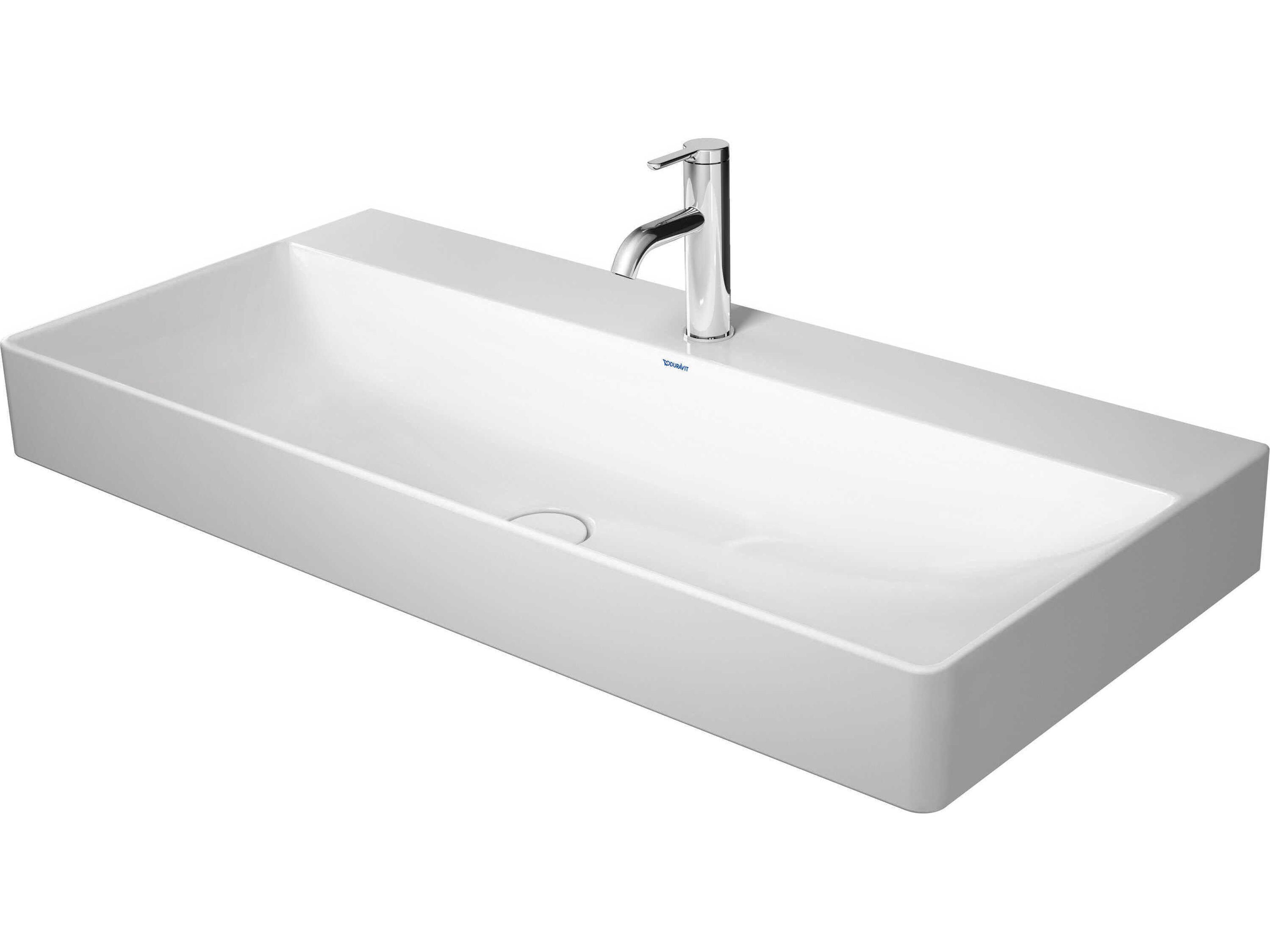 Duravit Durasquare 40'' White High Gloss Sink with 1 Faucet Hole - 1 basin