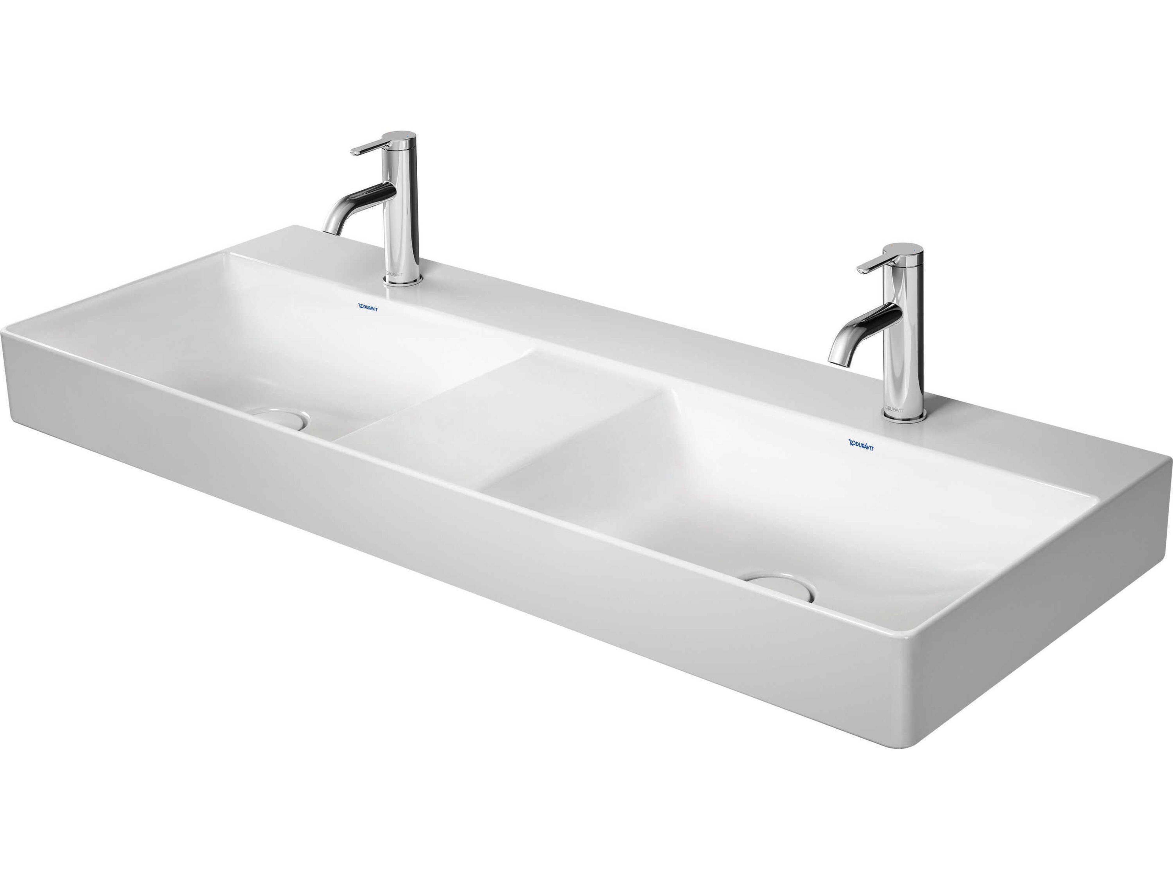 Duravit Durasquare 47'' White High Gloss Sink with 1 Faucet Hole - Ground