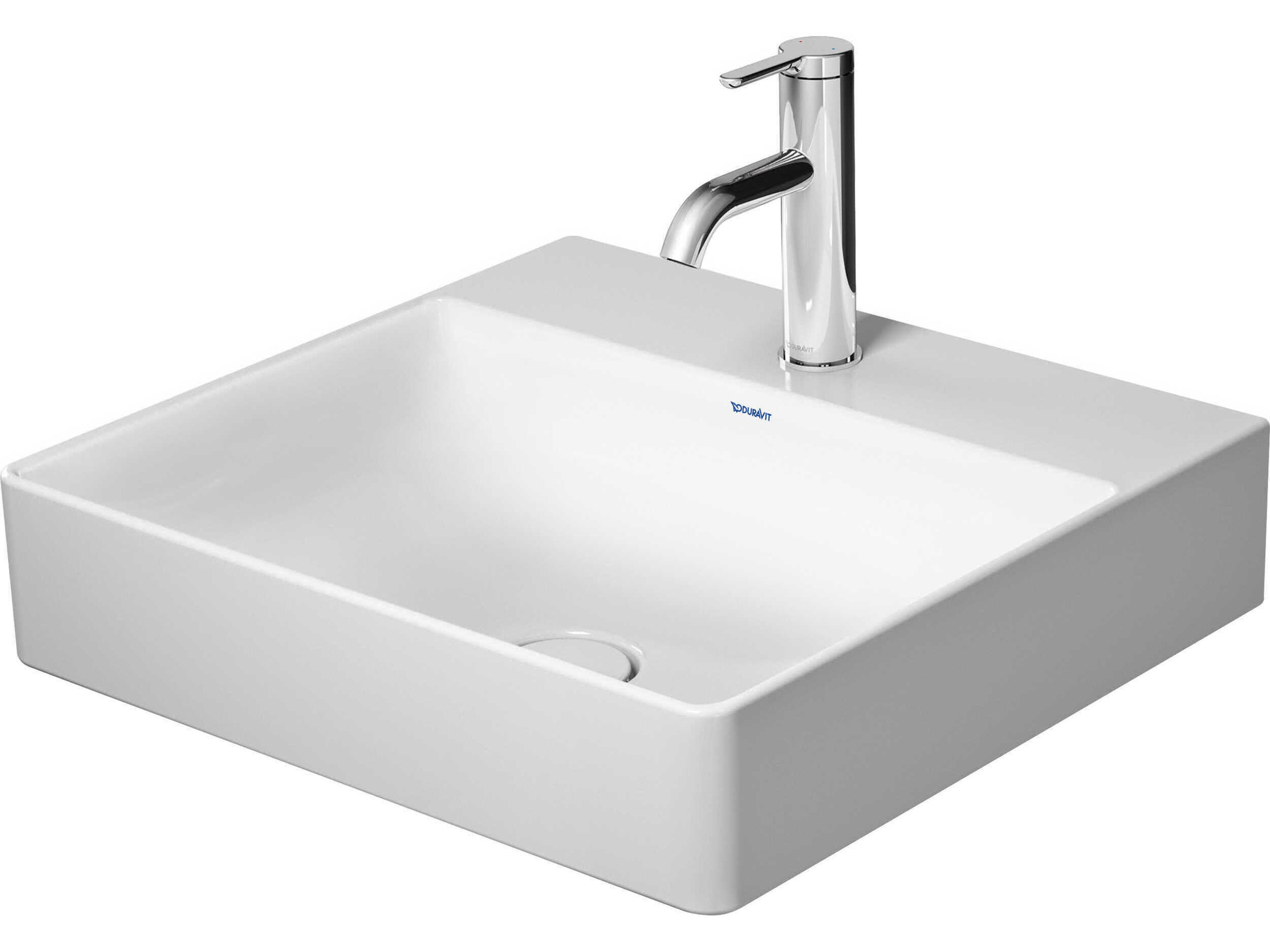 Duravit Durasquare 20'' White High Gloss Sink with 3 Faucet Holes