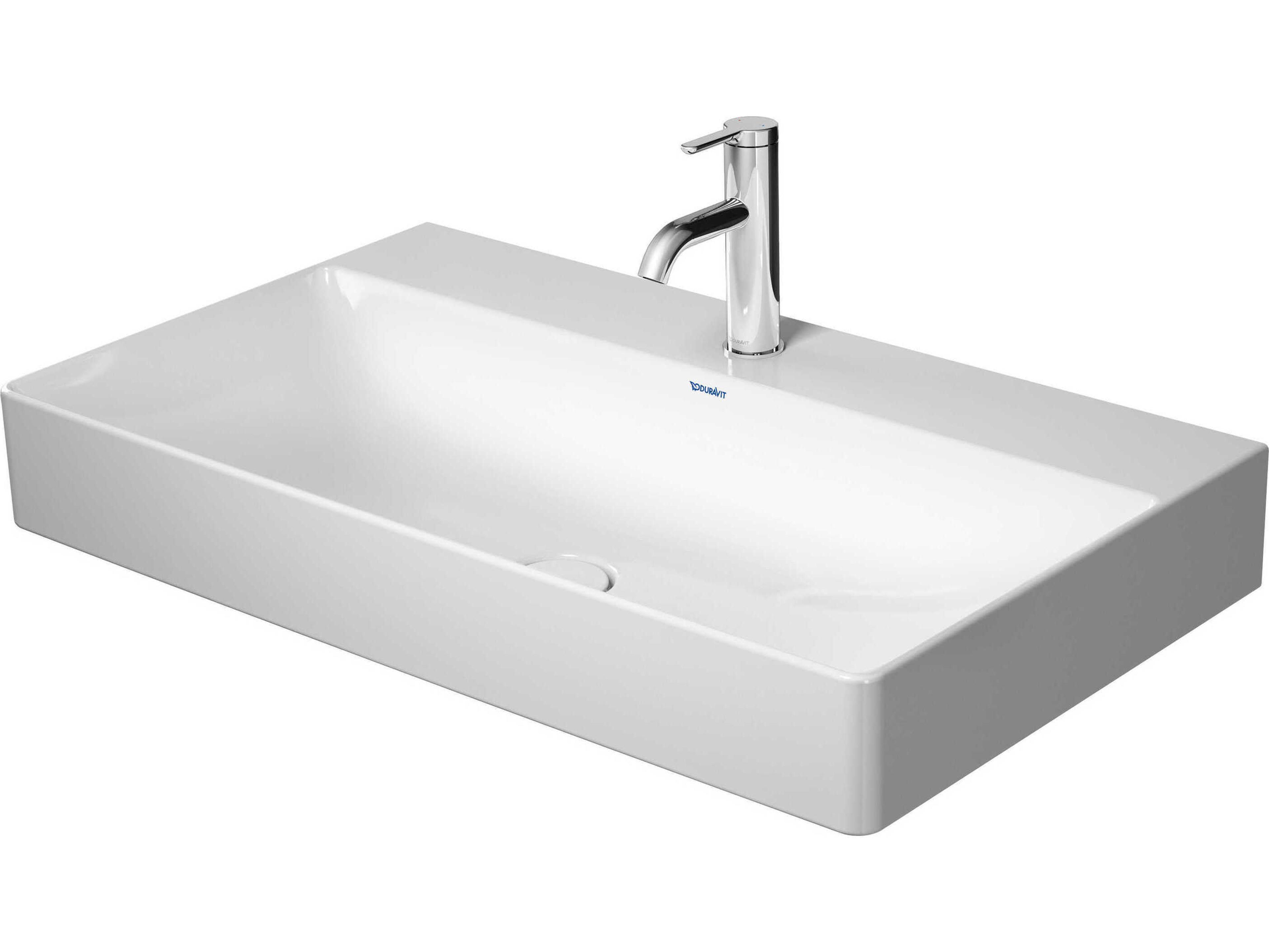 Duravit Durasquare 32'' White High Gloss Sink with 3 Faucet Hole - Ground