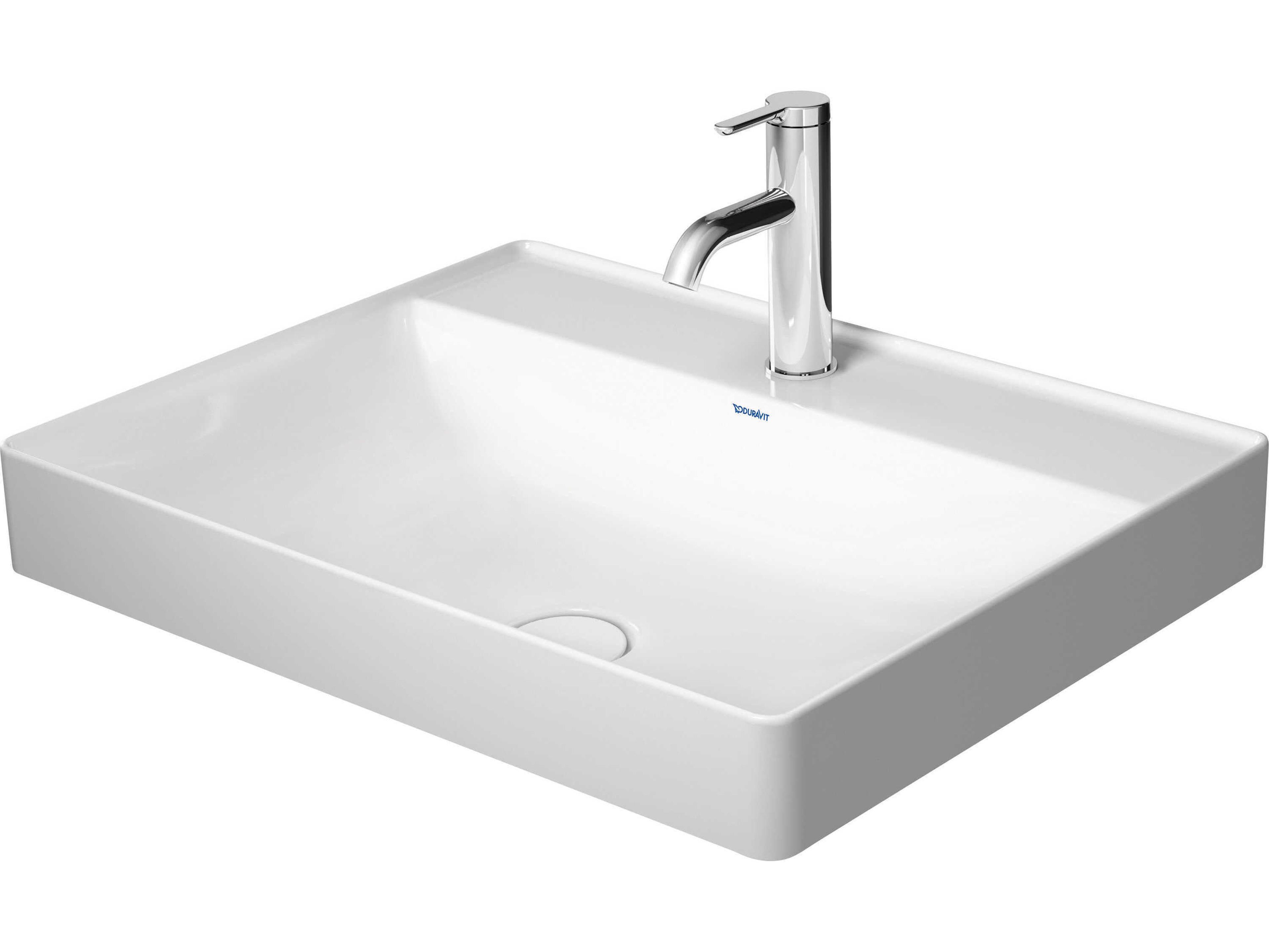 Duravit Durasquare 24'' White High Gloss Sink with 3 Faucet Holes