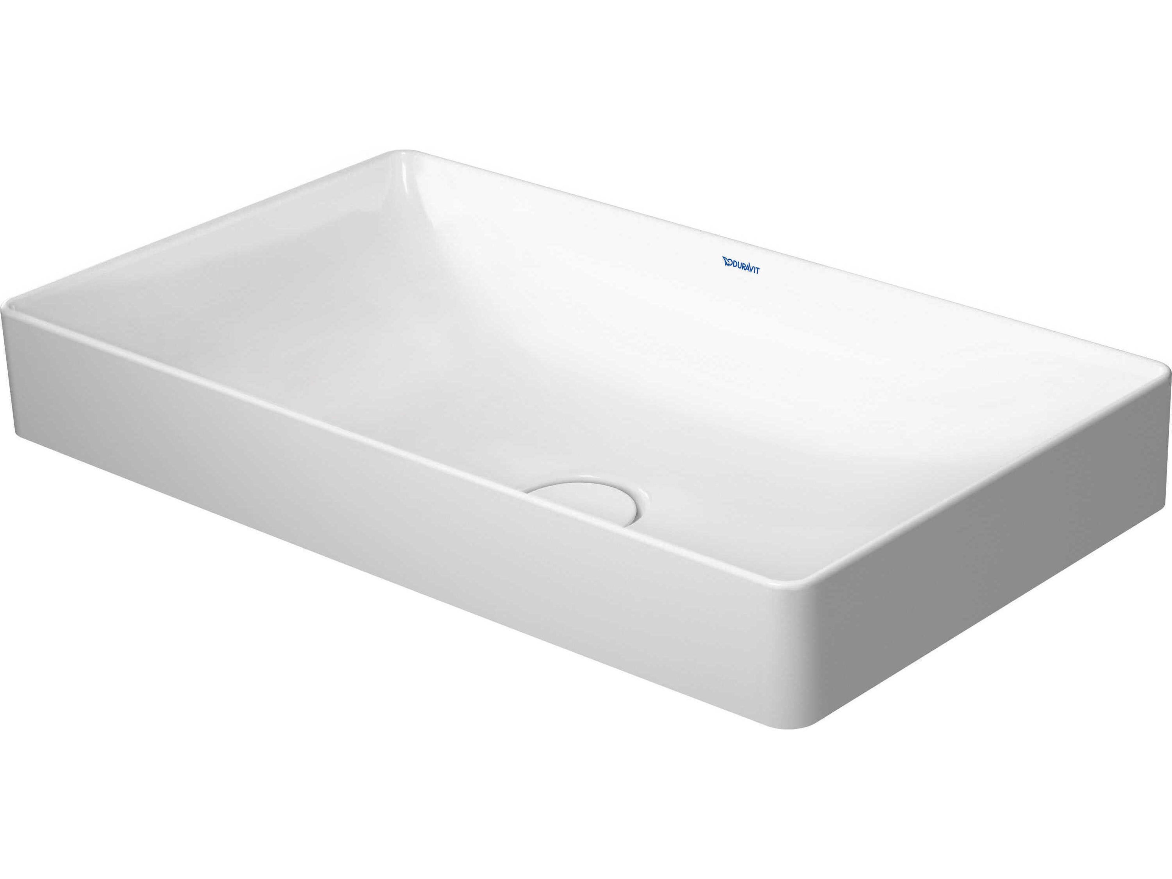 Duravit Durasquare 24'' White High Gloss Sink with 0 Faucet Holes - Ground