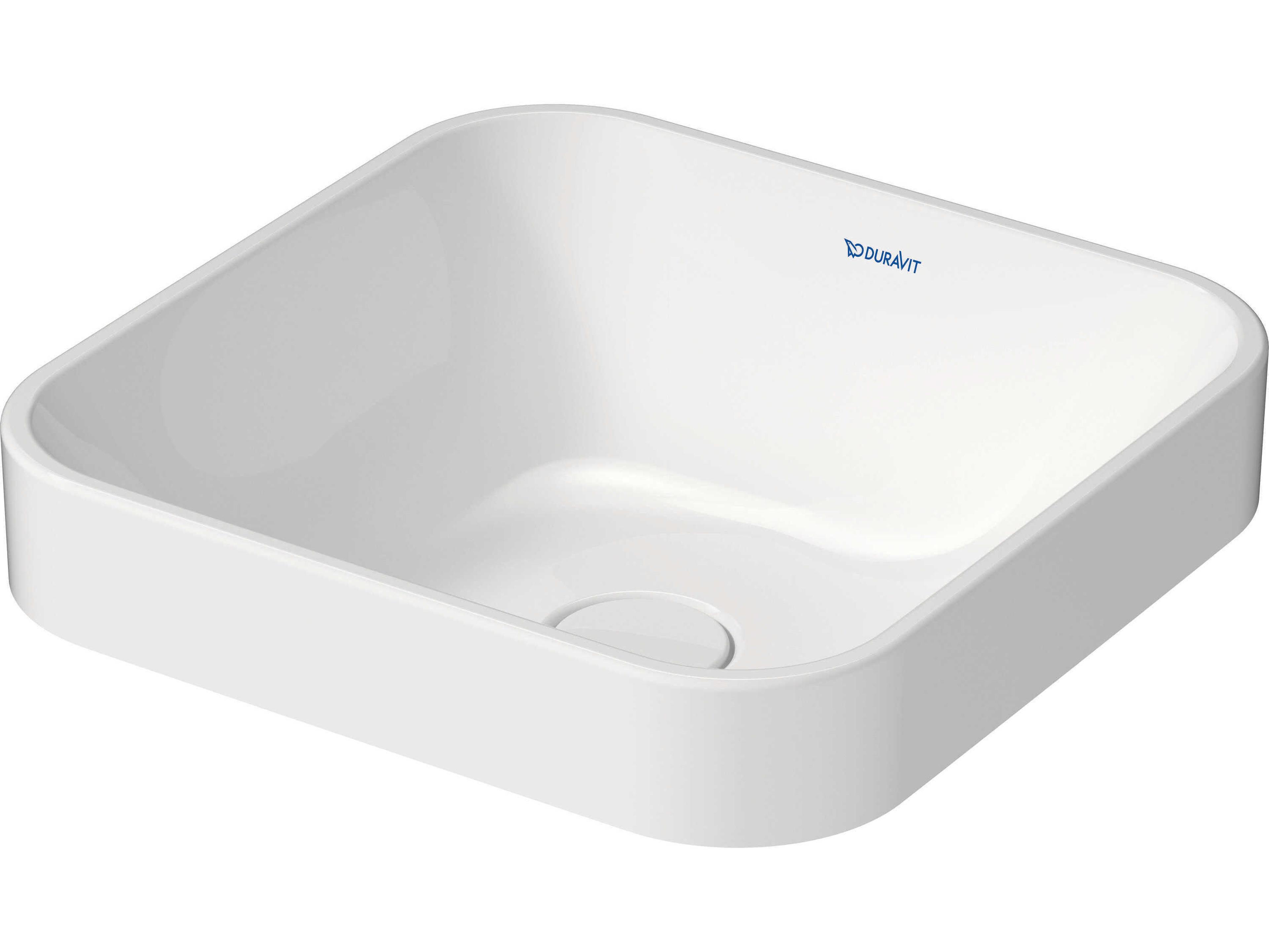 Duravit Happy D.2 16'' White High Gloss Washbowl Sink with No Faucet Hole