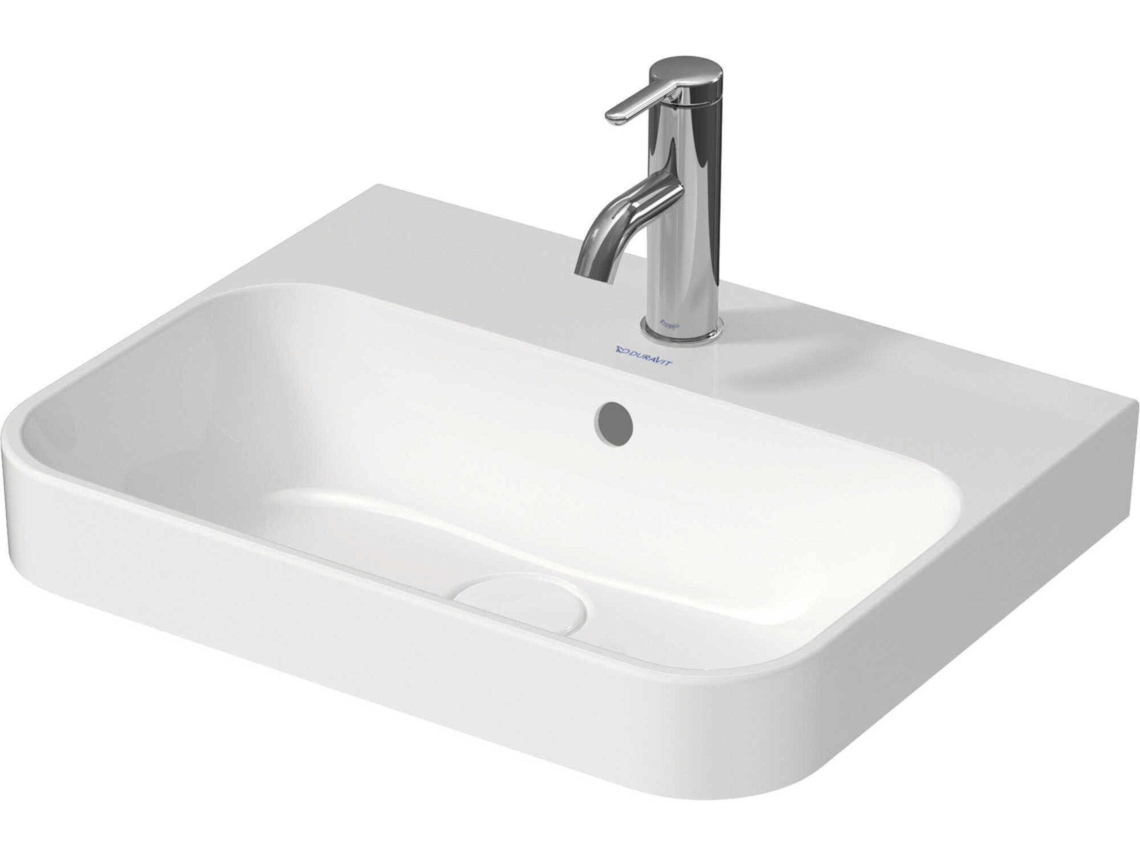 Duravit Happy D.2 20'' Ceramic White High Gloss Sink with 1 Faucet Hole