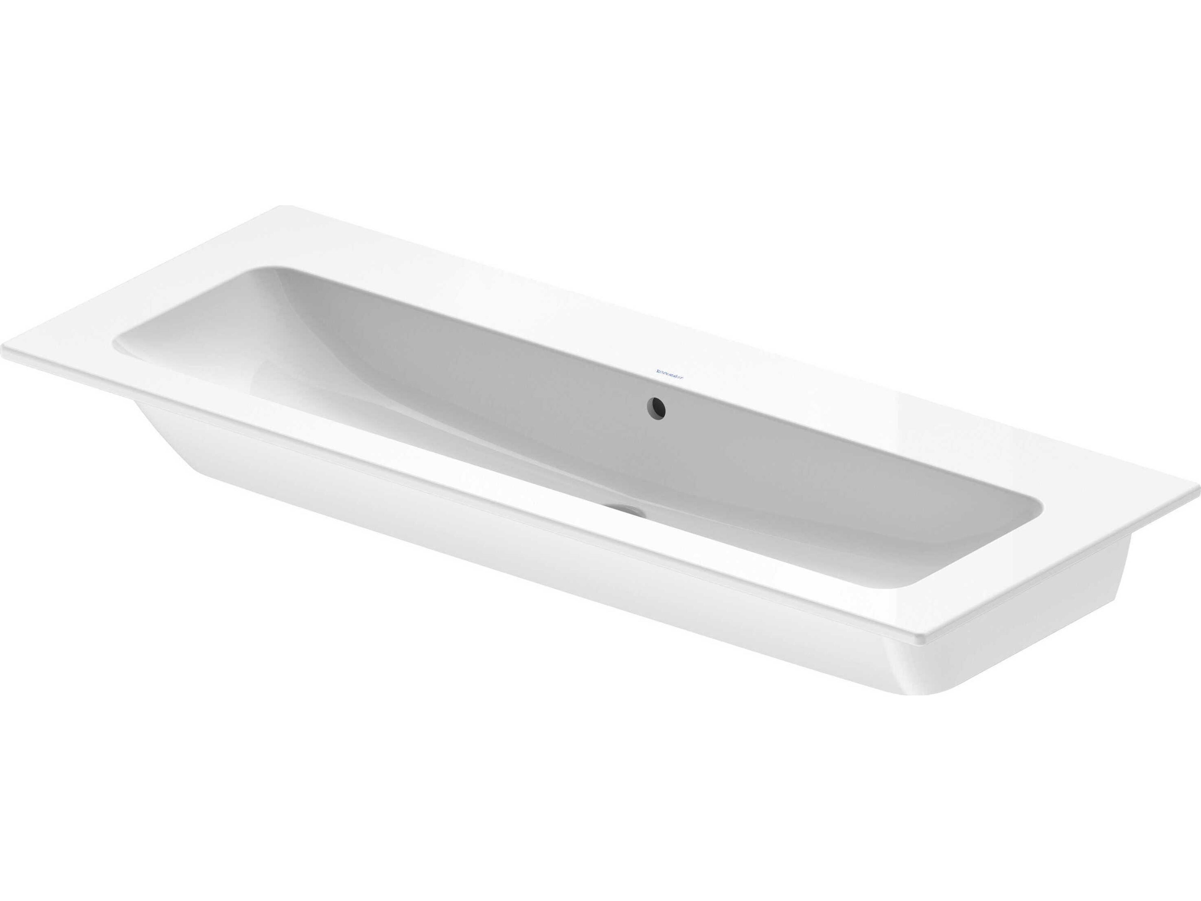 Duravit Me By Starck 48'' Ceramic White High Gloss Sink with No Faucet Hole