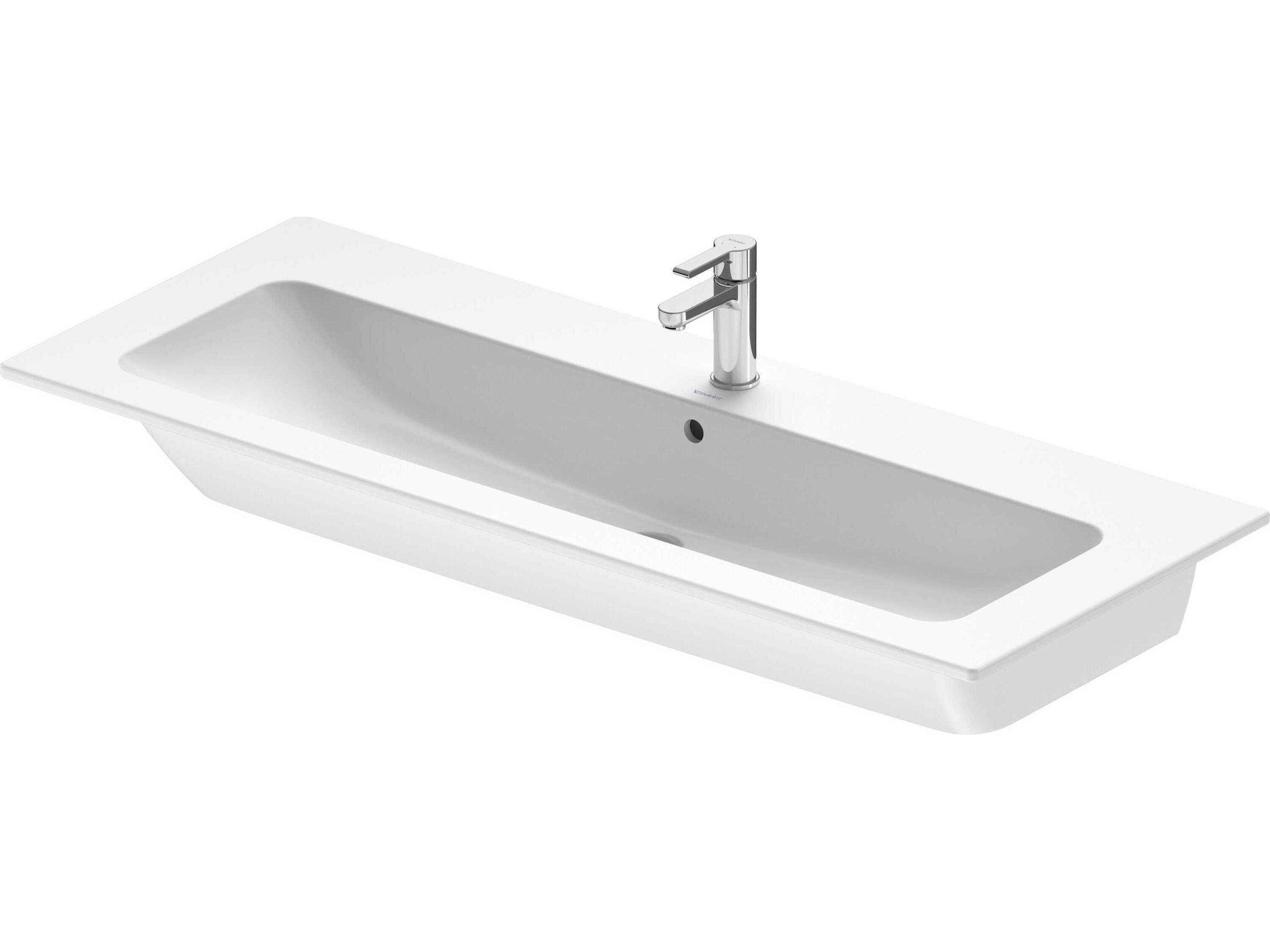 Duravit Me By Starck 48'' Ceramic White Satin Matt Sink with 1 Faucet Hole