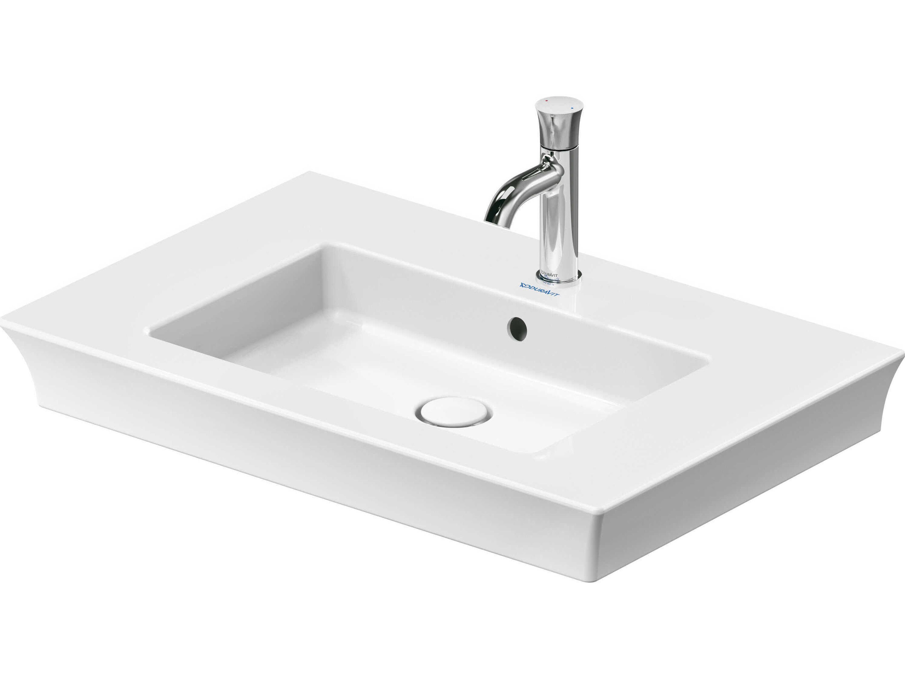 Duravit White Tulip 30'' Ceramic White High Gloss Sink with 1 Faucet Hole