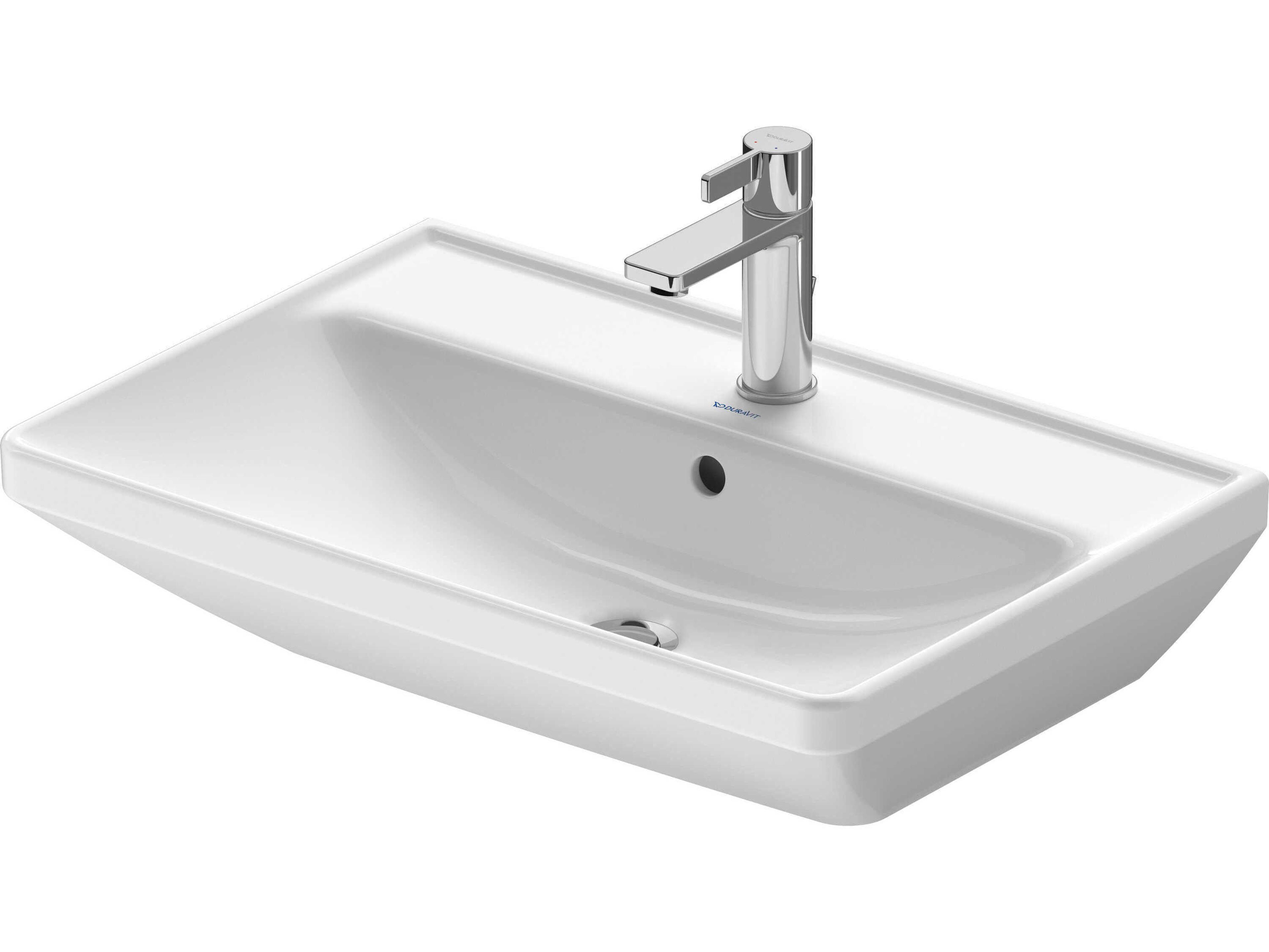 Duravit D-neo 26'' Ceramic White High Gloss Sink with 1 Faucet hole
