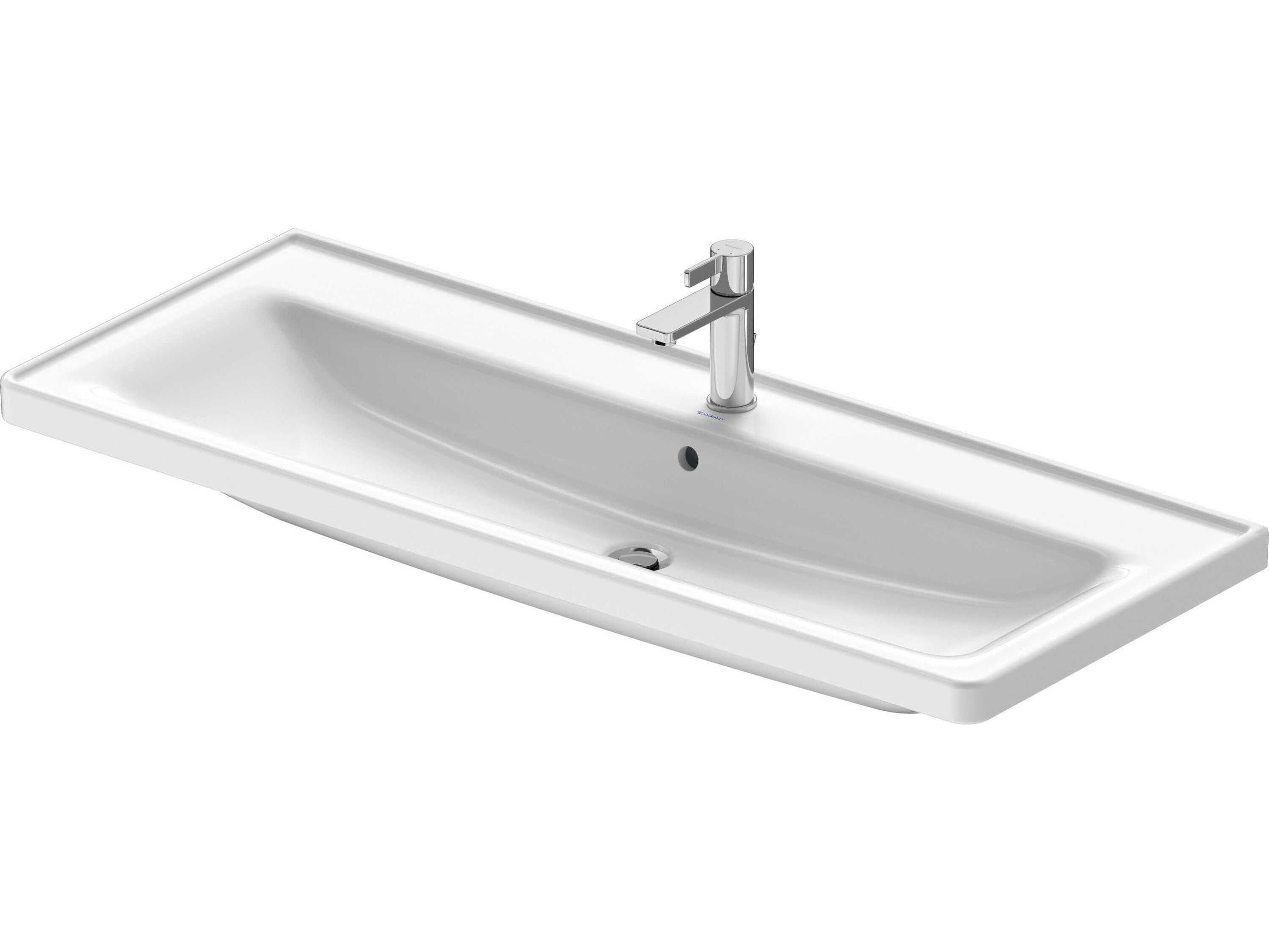 Duravit D-neo 48'' Ceramic White High Gloss Sink with 1 Faucet hole