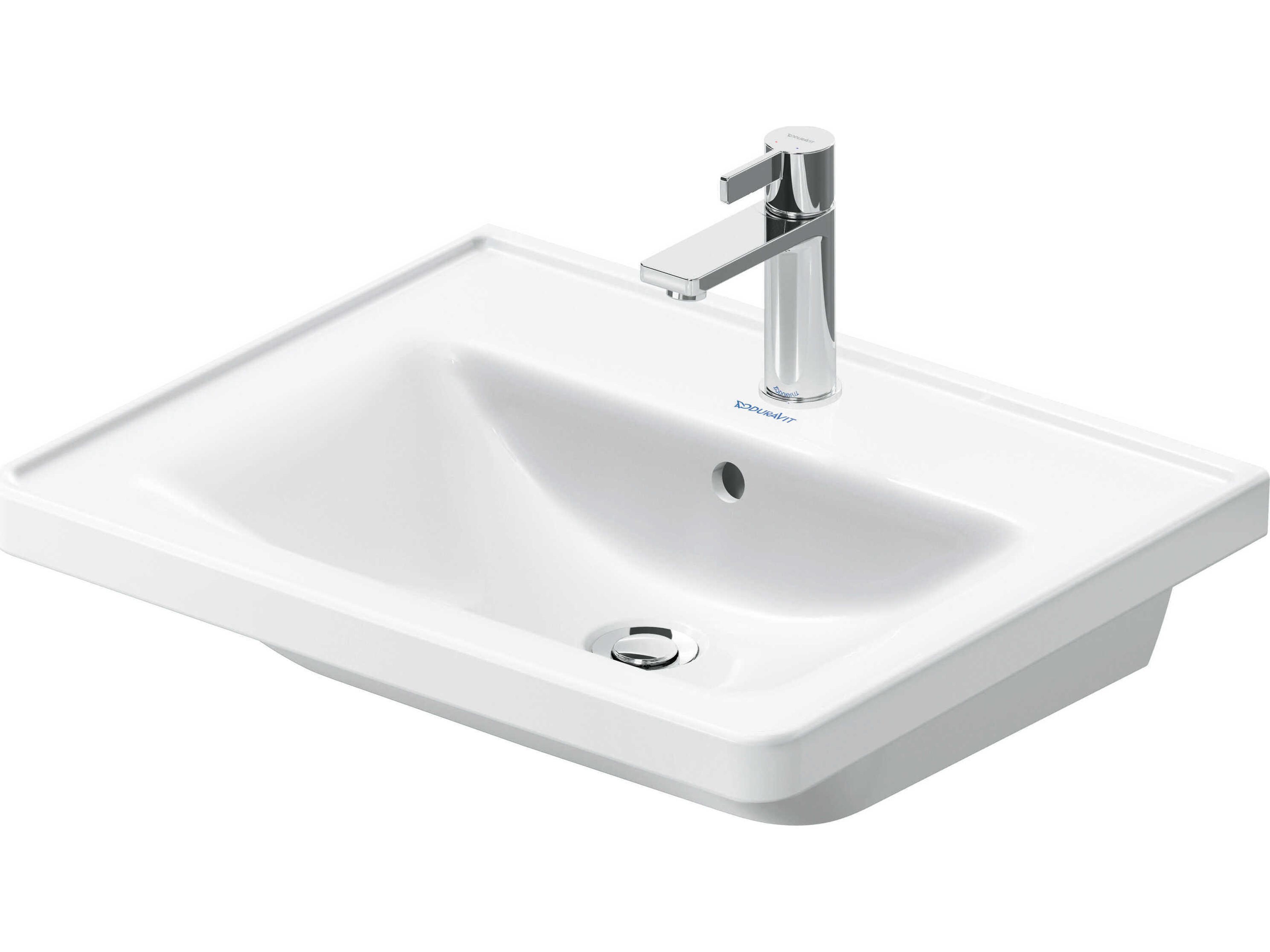 Duravit D-neo 24'' Ceramic White High Gloss Sink with 1 Faucet hole