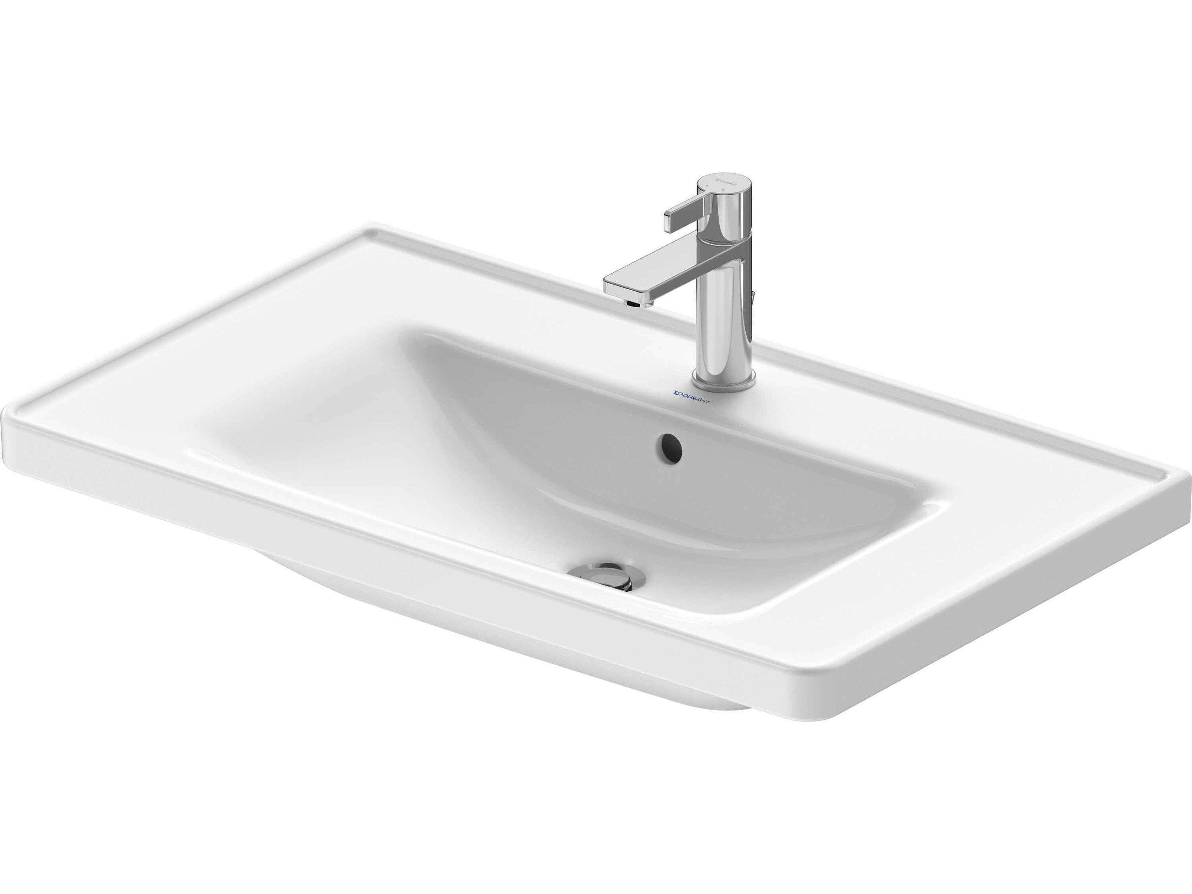 Duravit D-neo 32'' Ceramic White High Gloss Sink with 1 Faucet hole