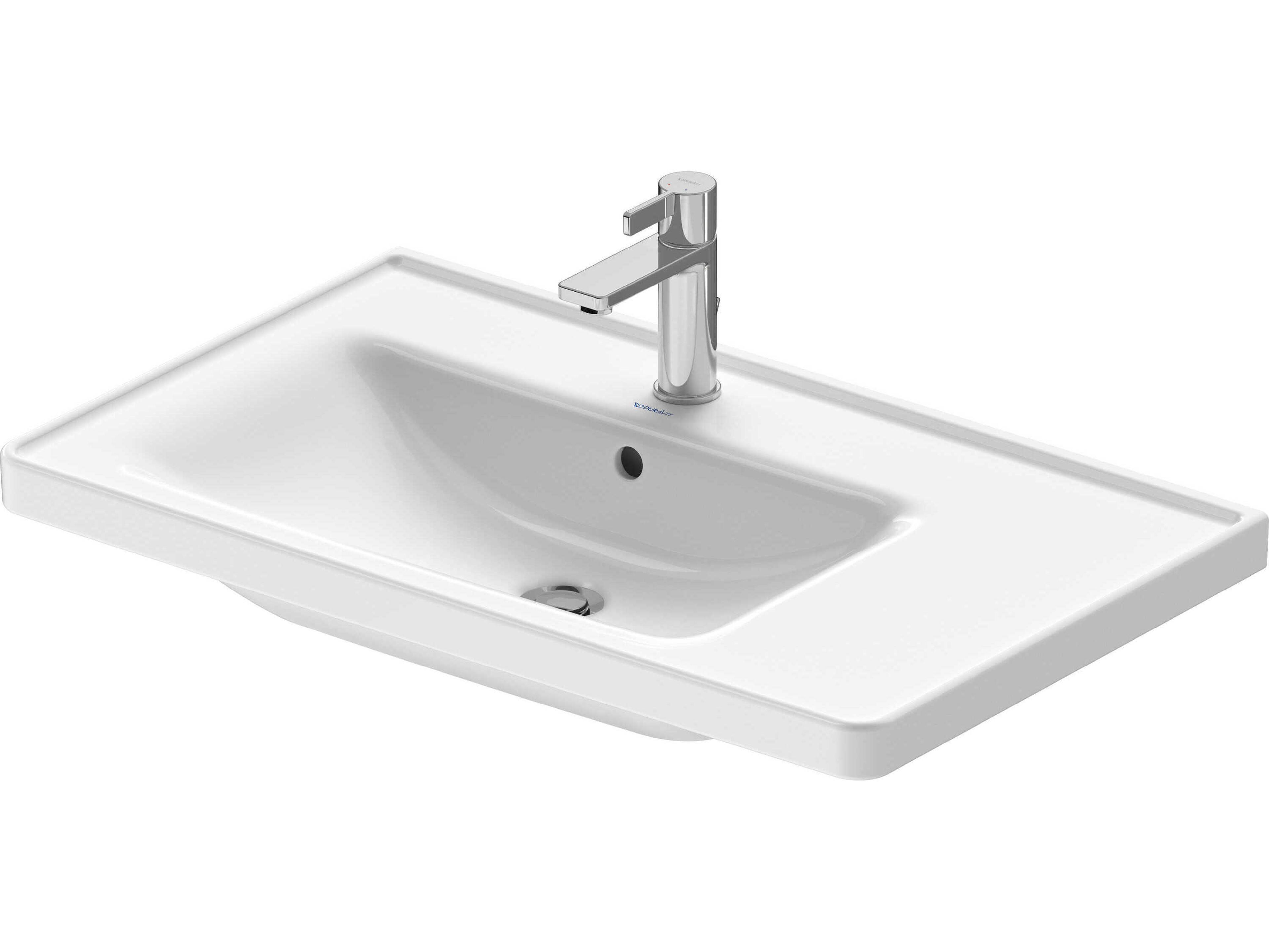 Duravit D-neo 32'' Ceramic White High Gloss Sink with 1 Faucet hole