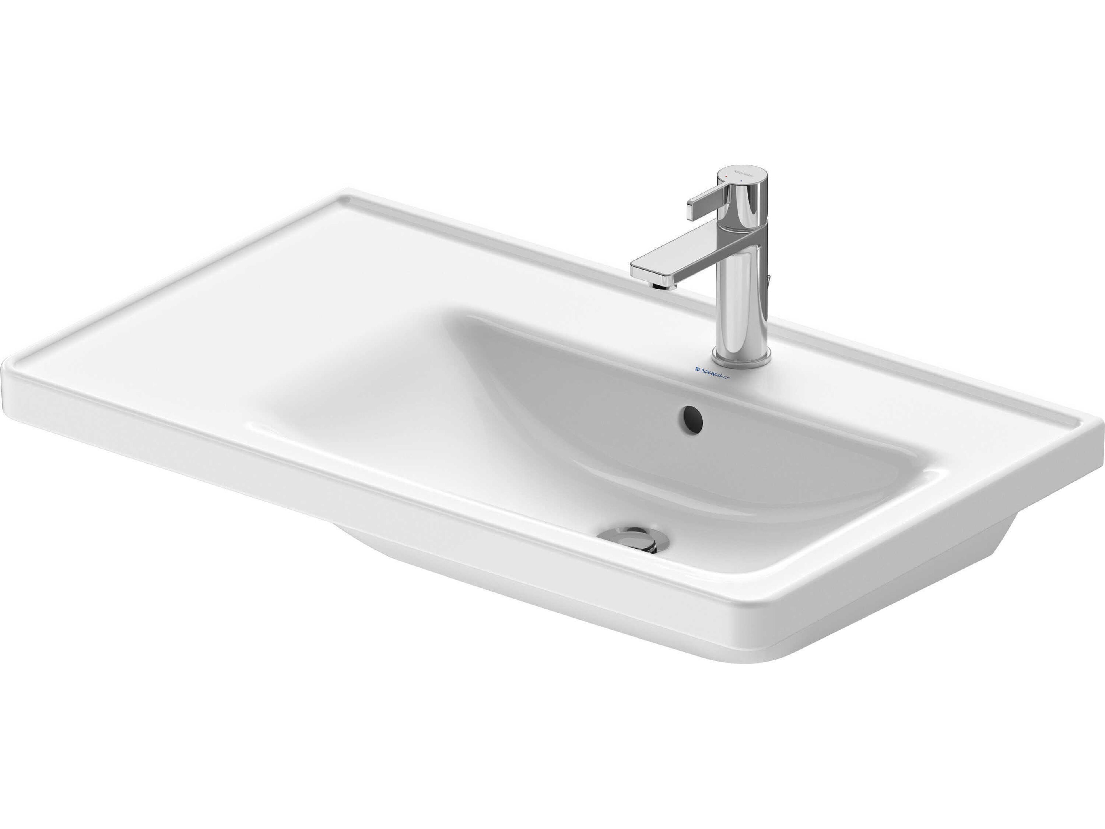 Duravit D-neo 32'' Ceramic White High Gloss Sink with 1 Faucet hole