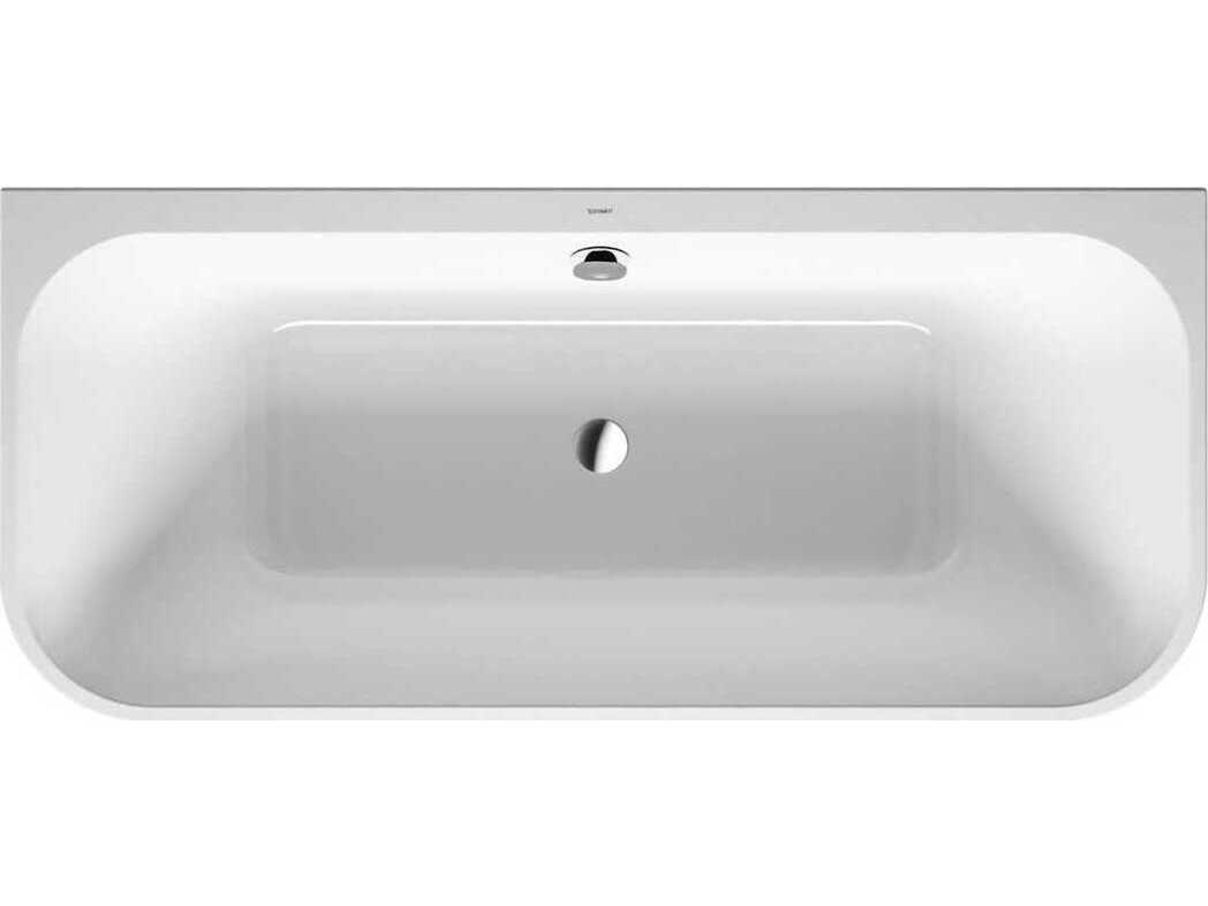 Duravit Happy D.2 71'' Acrylic White/Graphite Matt Back-To-Wall Bathtub