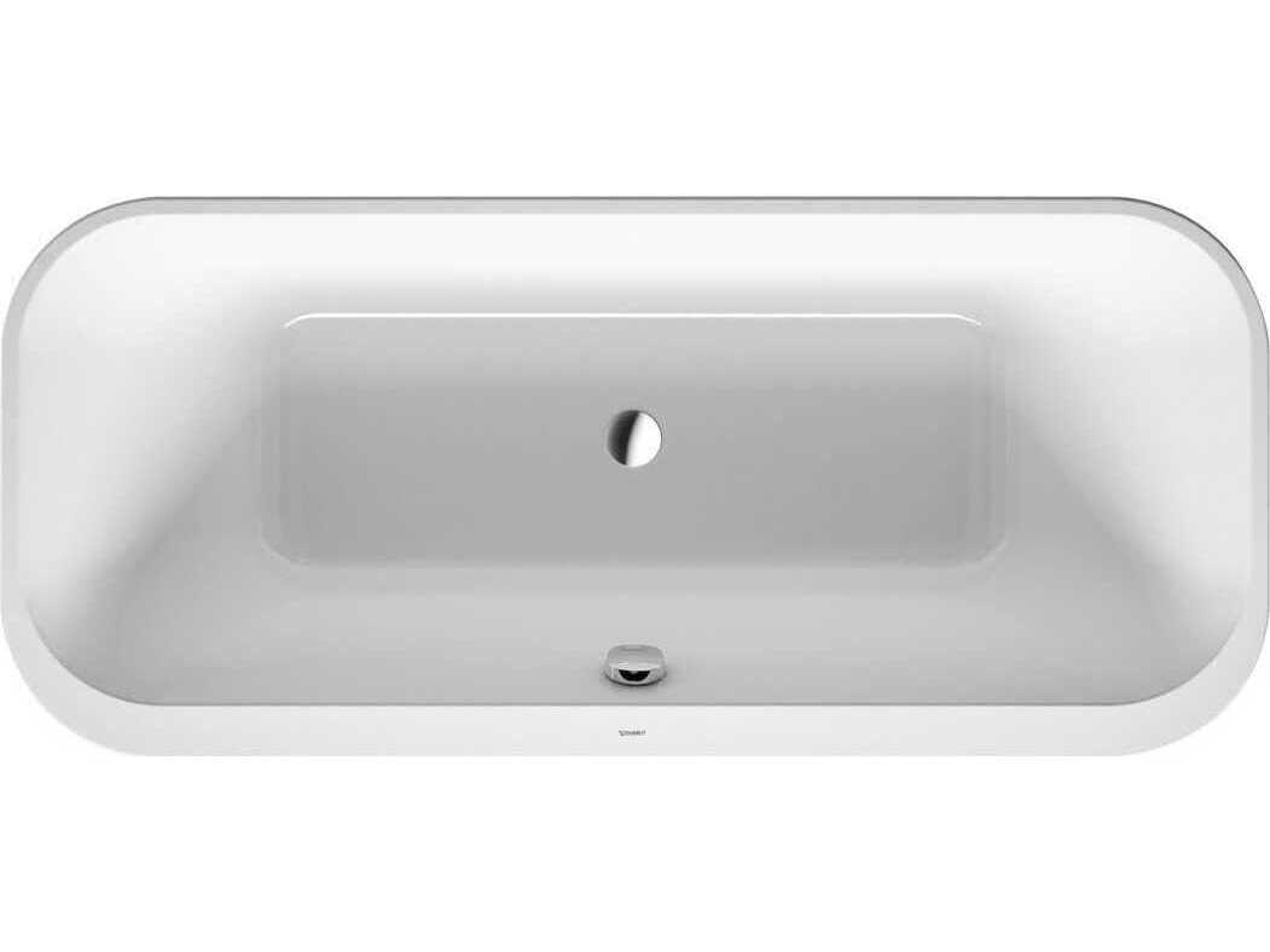 Duravit Happy D.2 71'' Acrylic White/Graphite Super Matt Freestanding Bathtub
