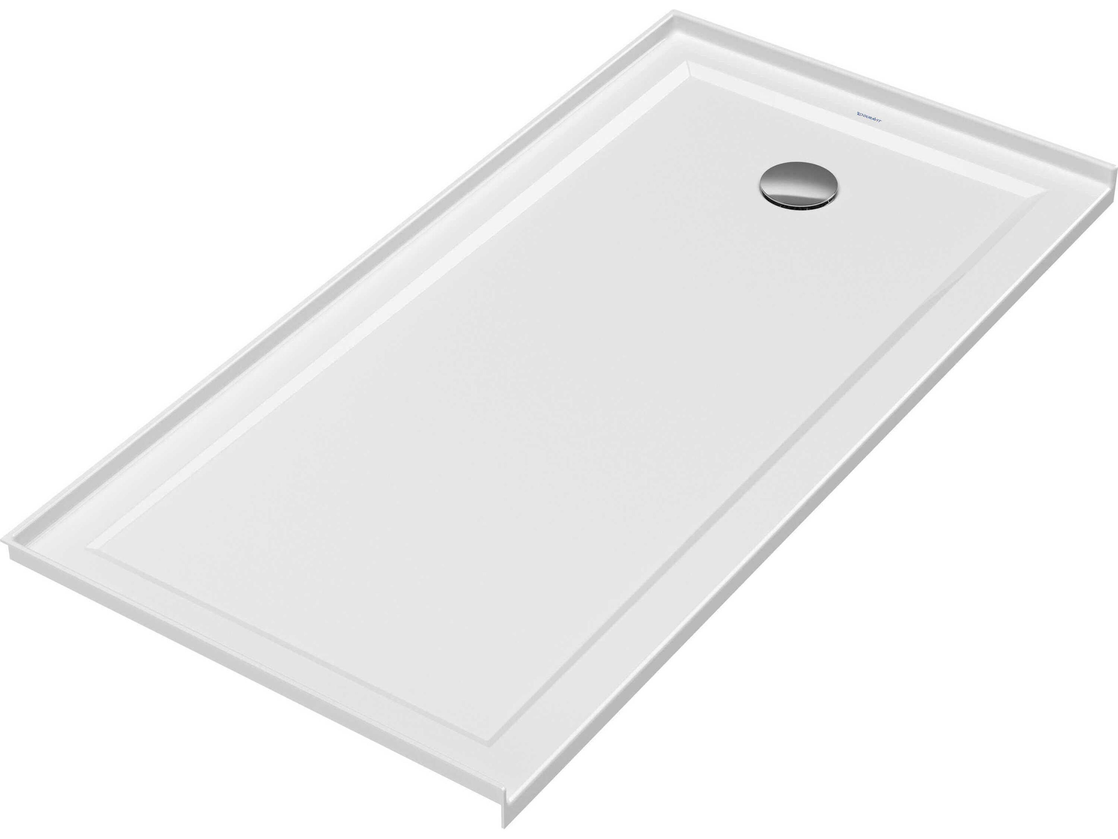 Duravit Architec 60'' x 30'' White Acrylic Shower Base - Right oriented drain