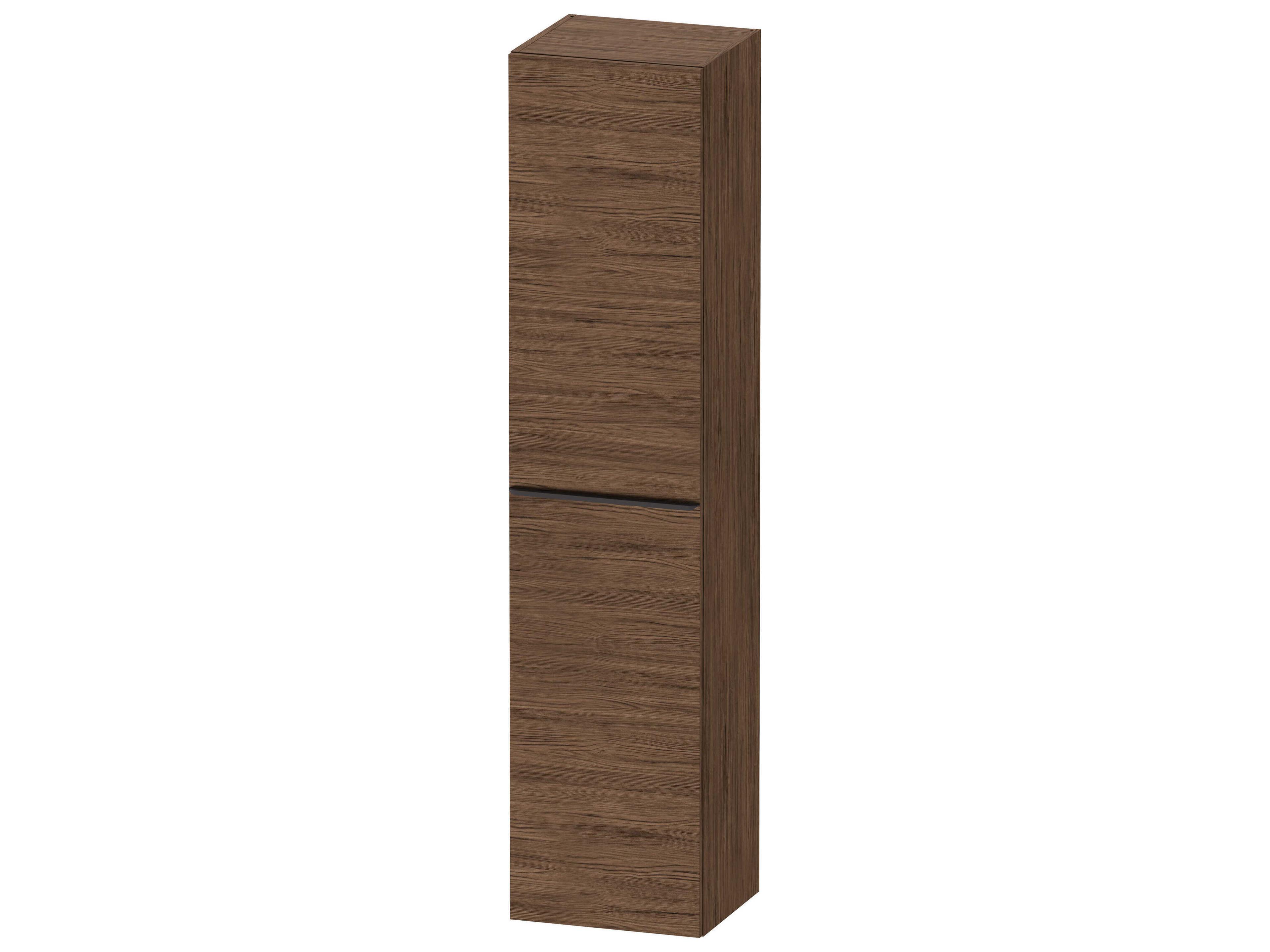Duravit D-neo 16'' Walnut (dark) Matt Semi Tall Cabinet - Right-Hinged Door