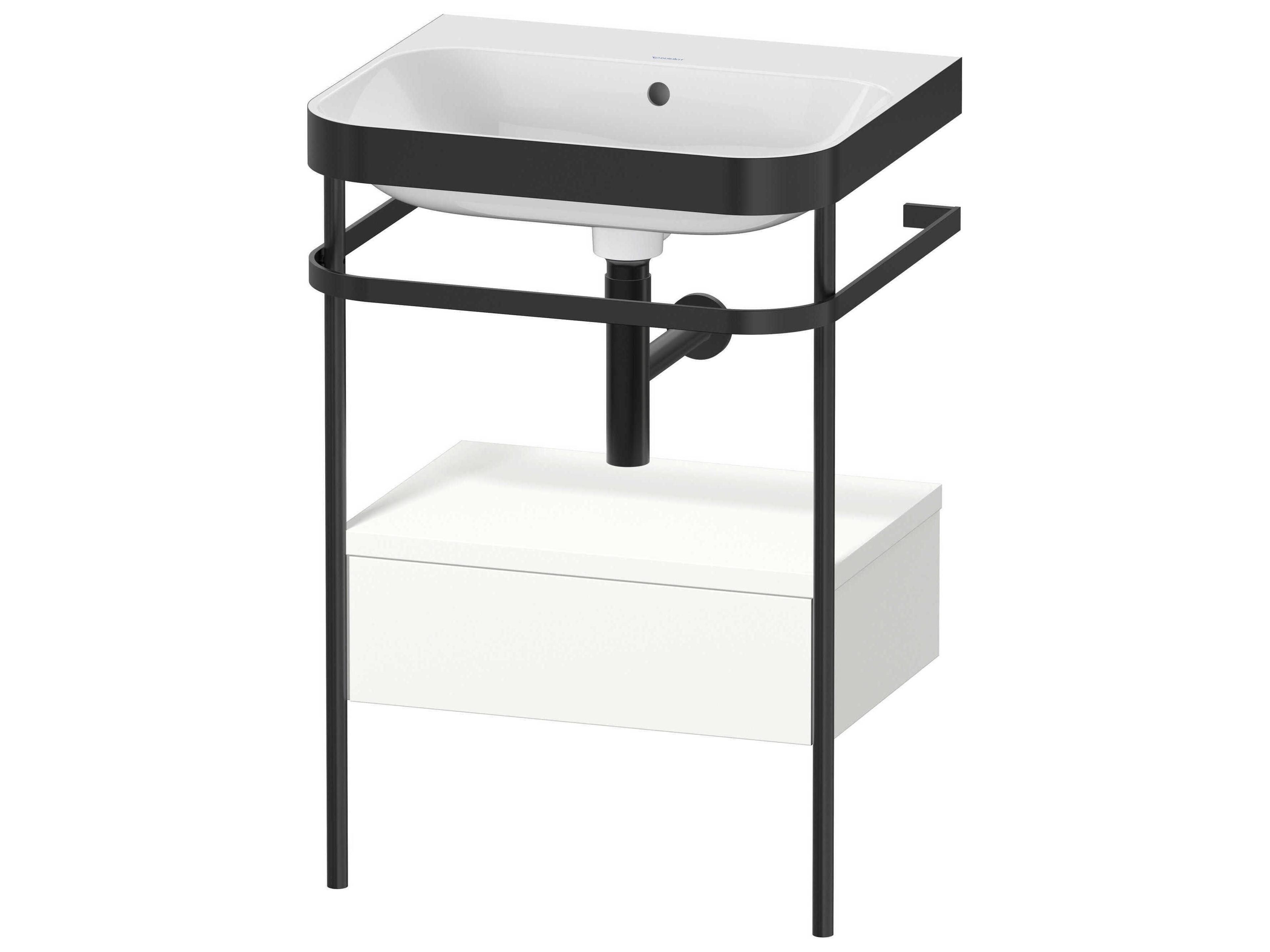 Duravit Happy D.2 23'' White Satin Matt Set of Sink and Console