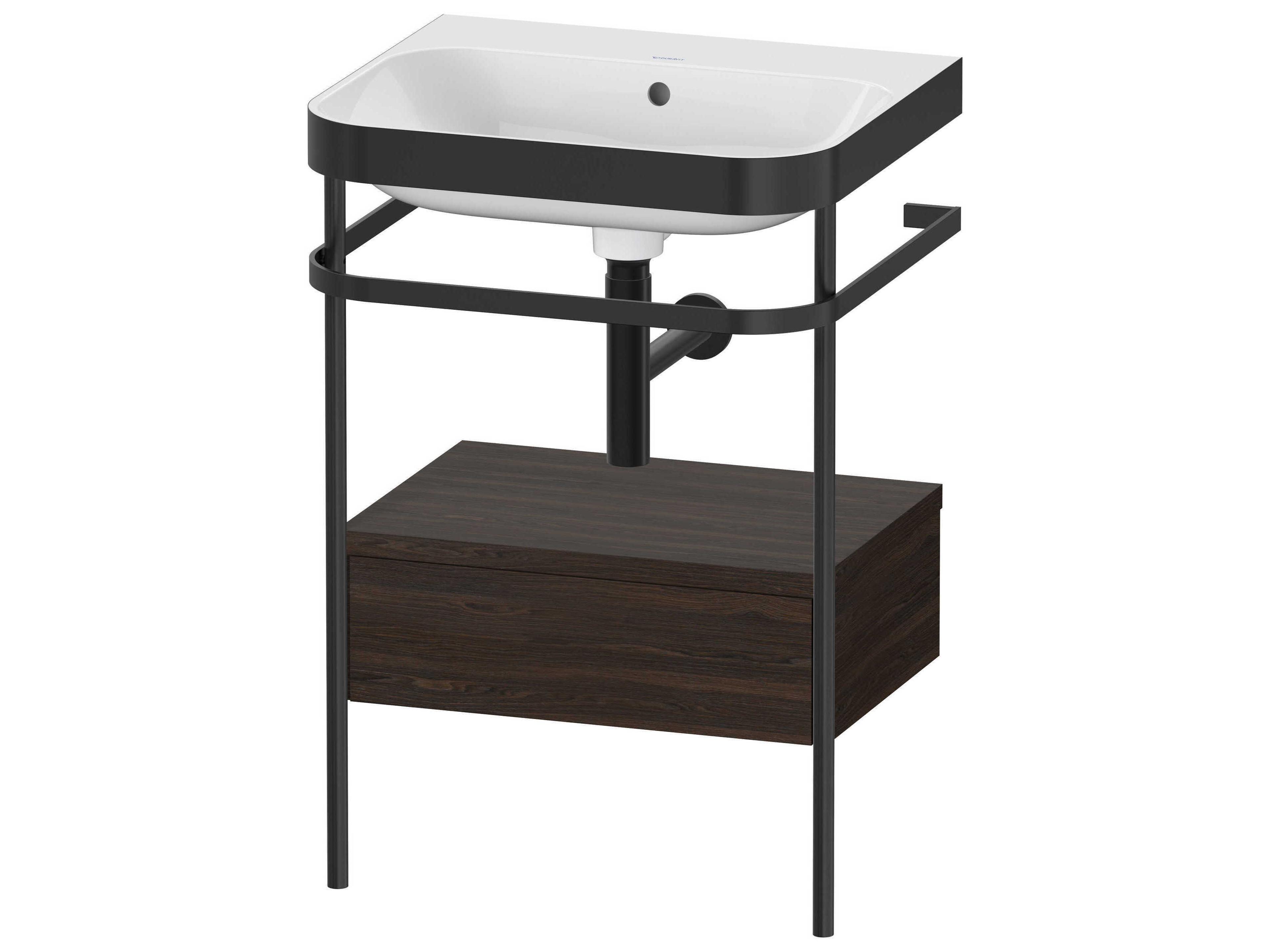 Duravit Happy D.2 23'' Walnut (Brushed) Matt Set of Sink and Console