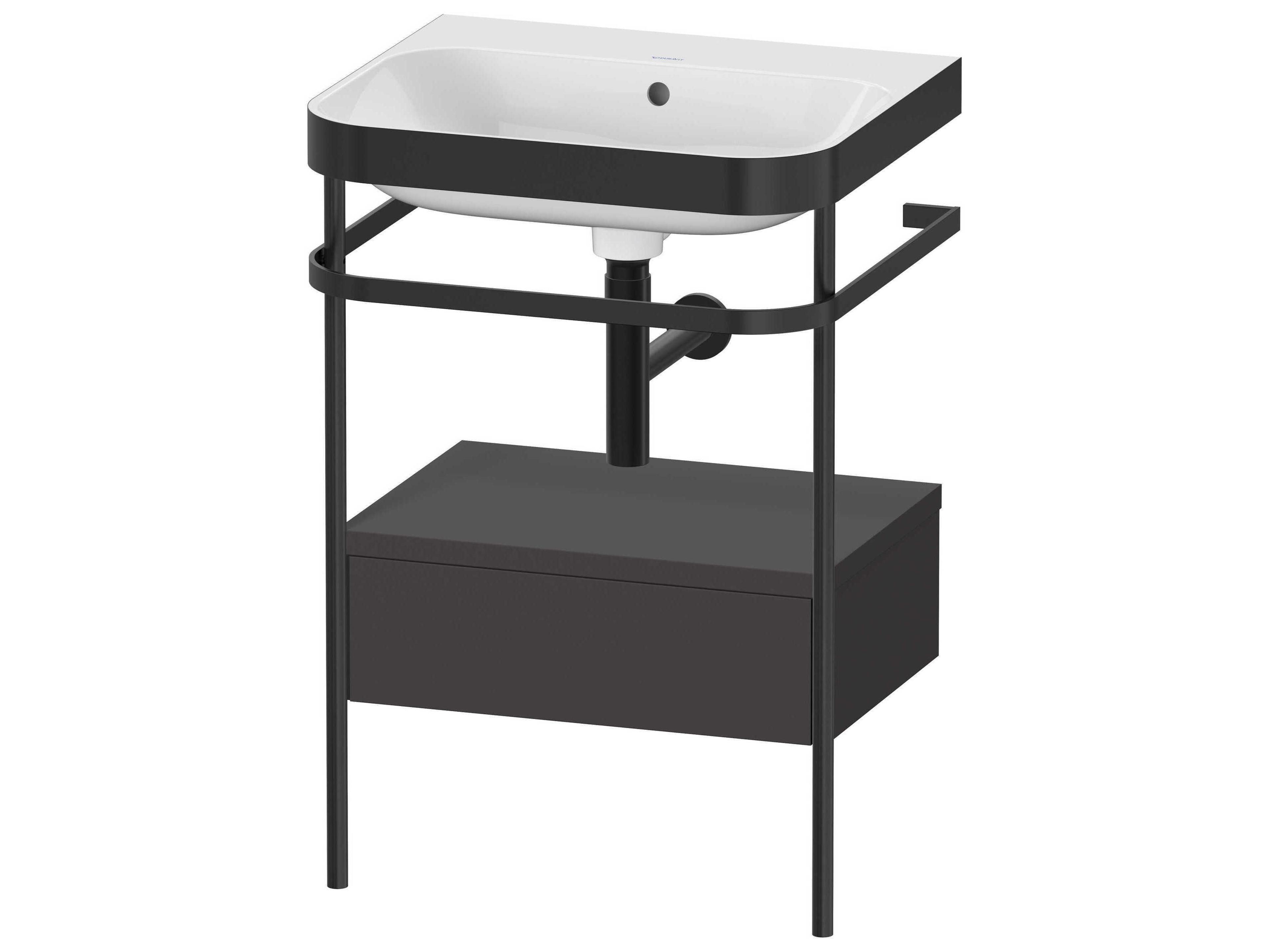 Duravit Happy D.2 23'' Graphite Super Matt Set of Sink and Console