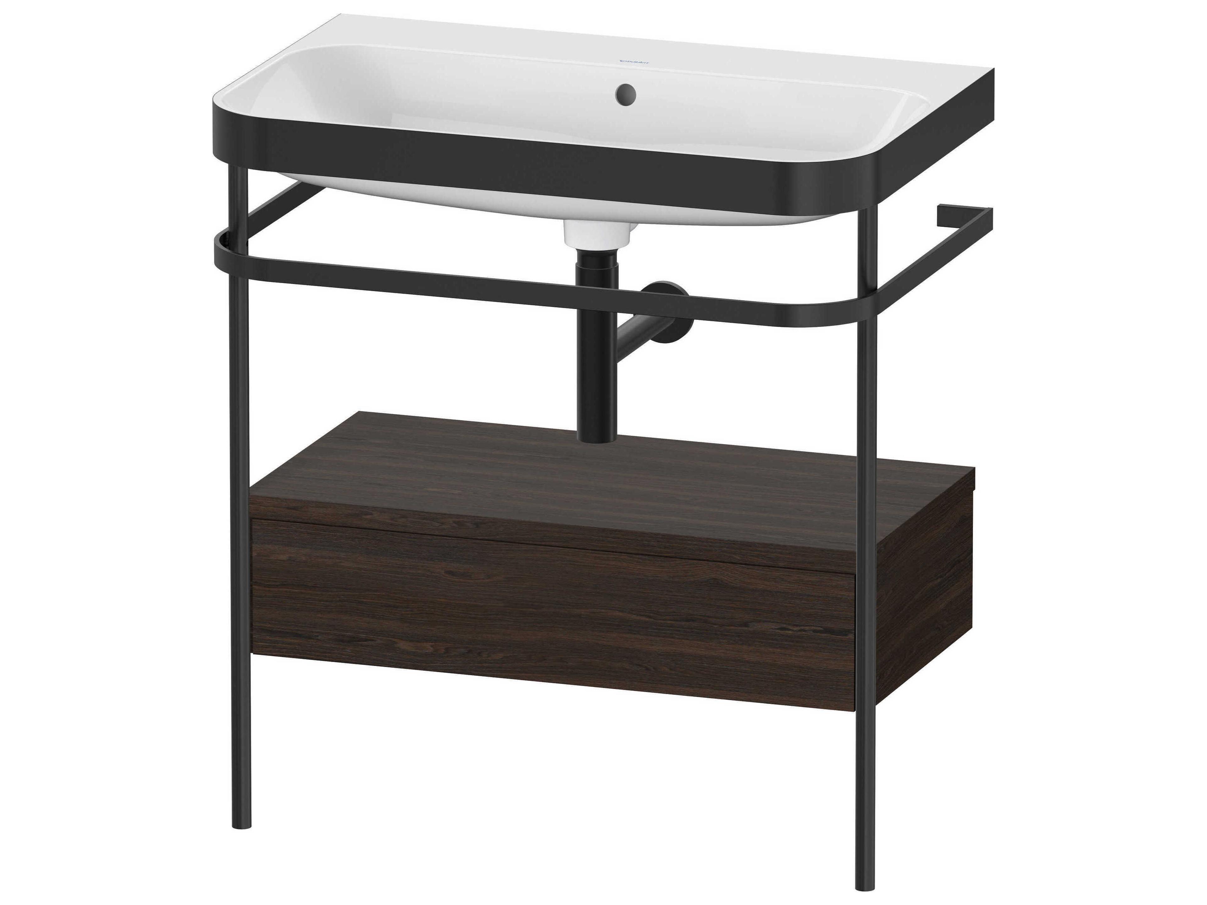 Duravit Happy D.2 31'' Walnut (Brushed) Matt Set of Sink and Console