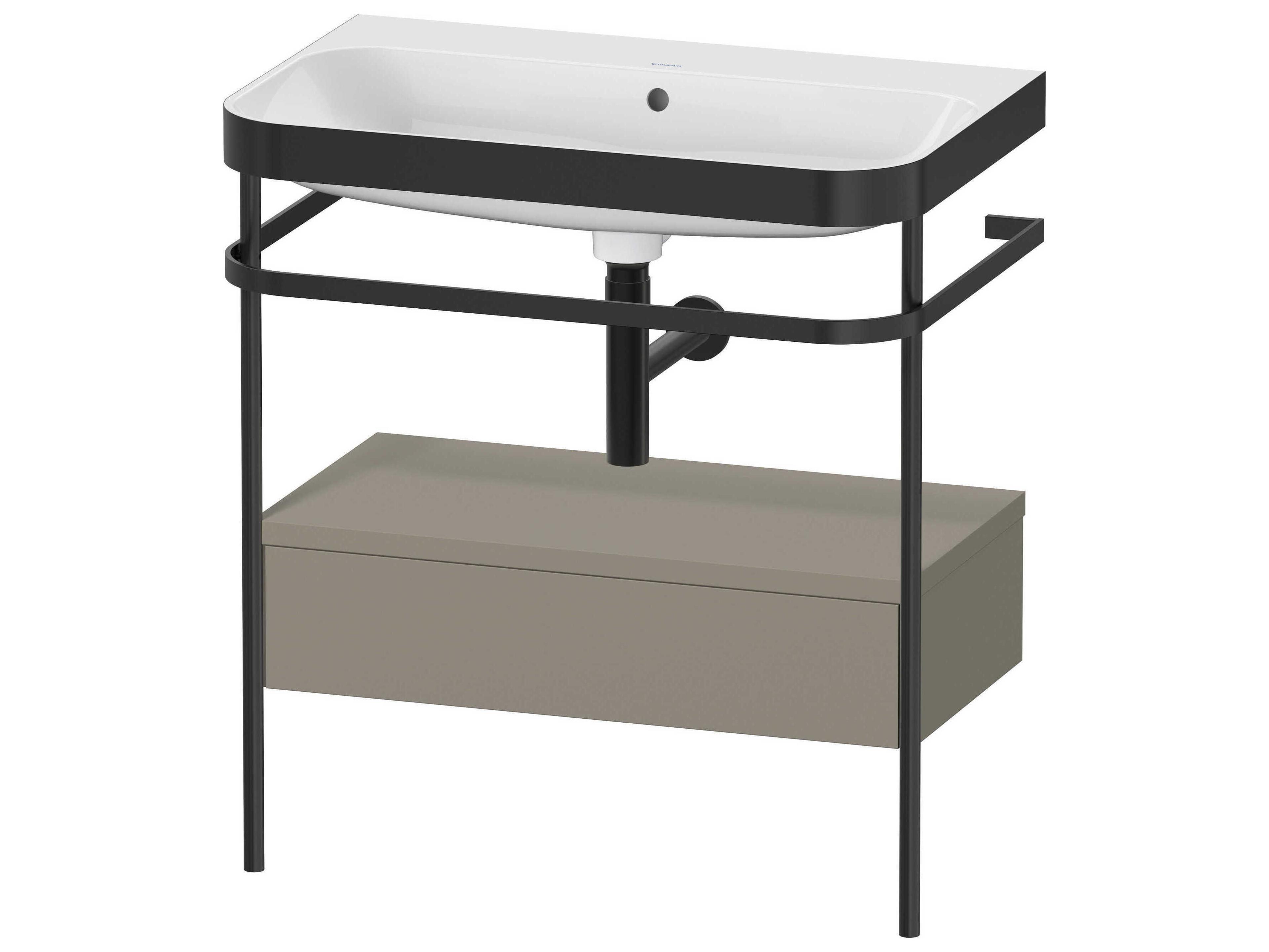 Duravit Happy D.2 31'' Stone Gray Satin Matt Set of Sink and Console