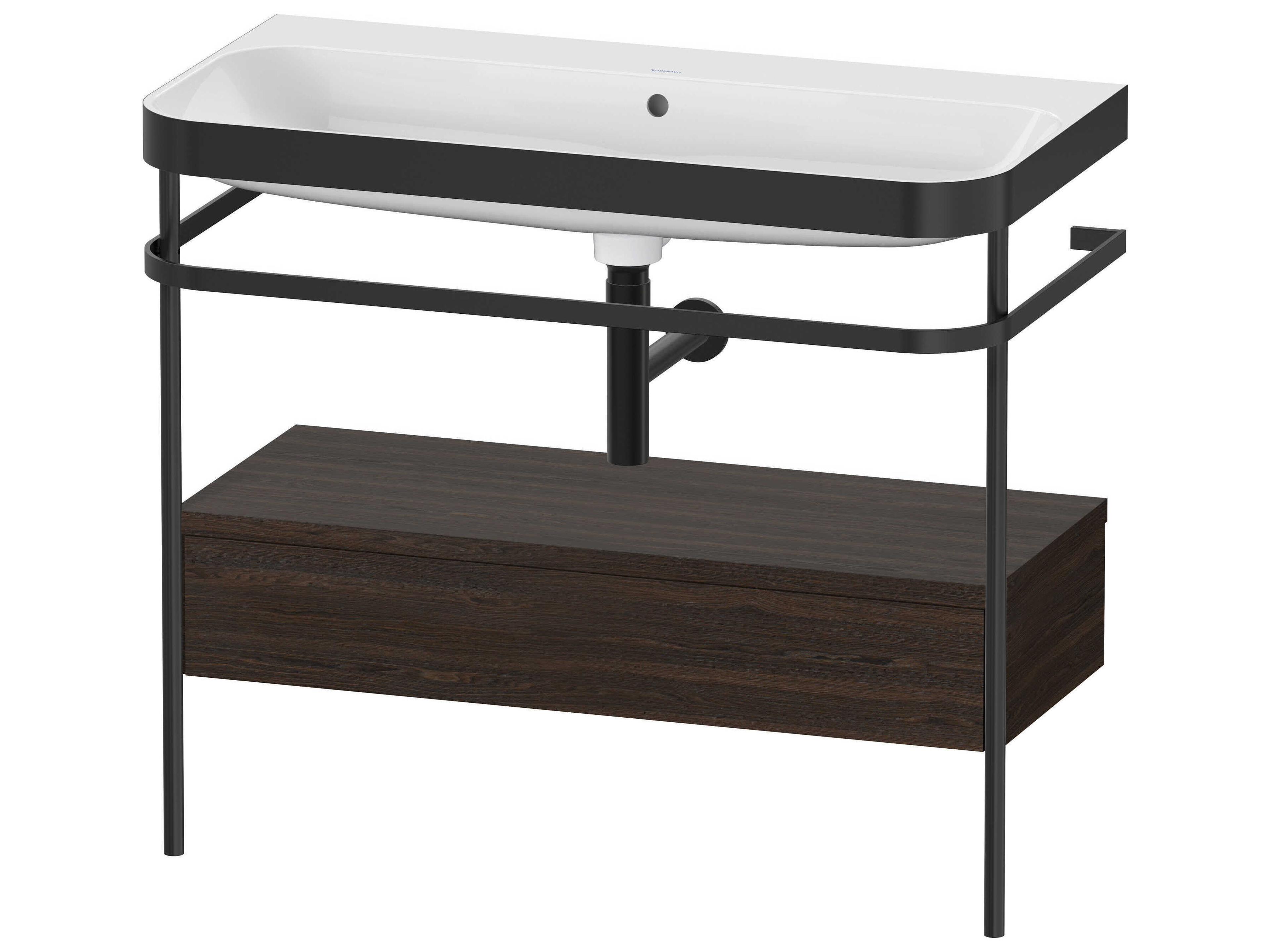 Duravit Happy D.2 39'' Walnut (Brushed) Matt Set of Sink and Console