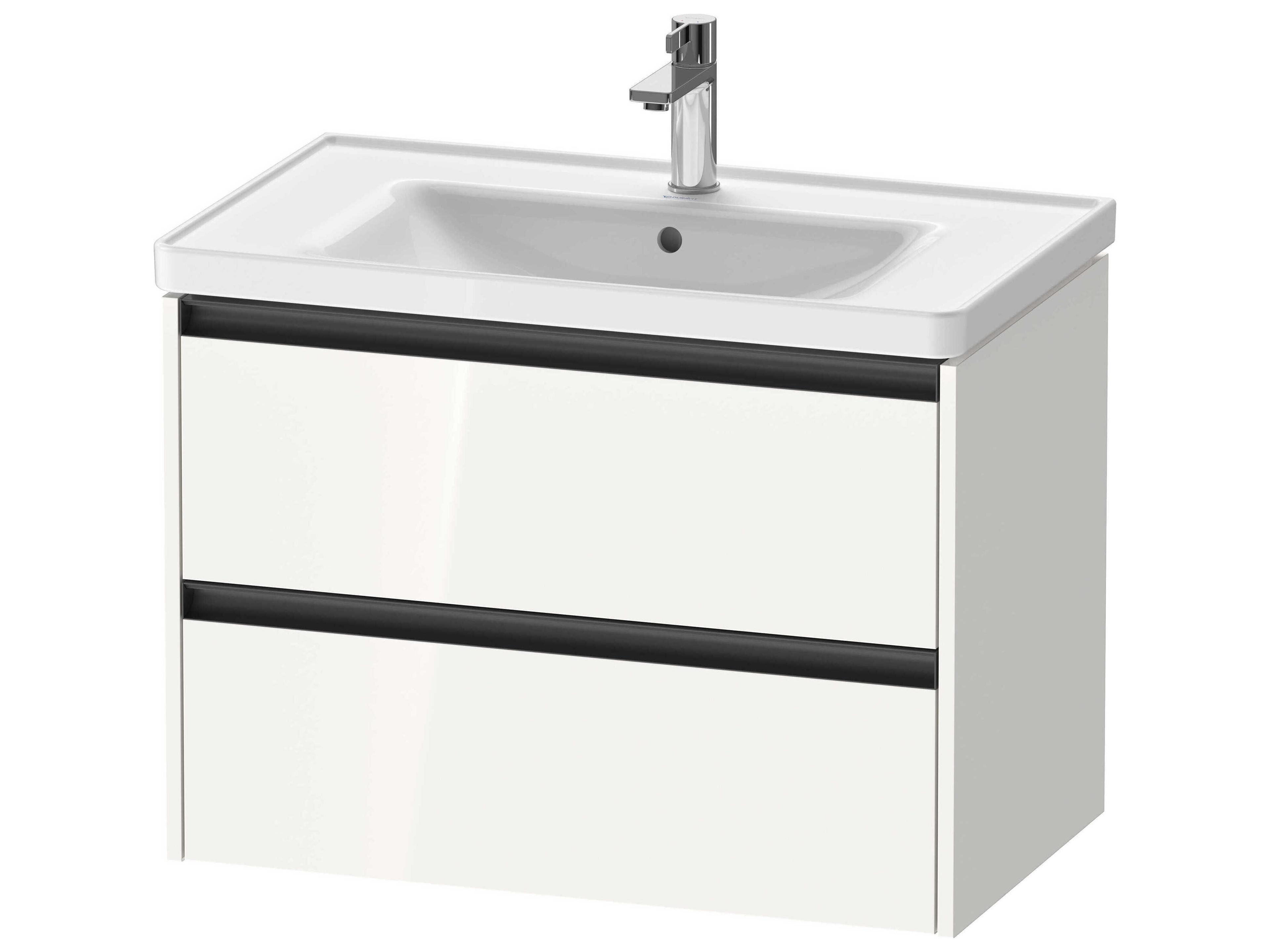 Duravit Ketho.2 item 31" Two Drawer White High Gloss Wall-Mounted Vanity Unit