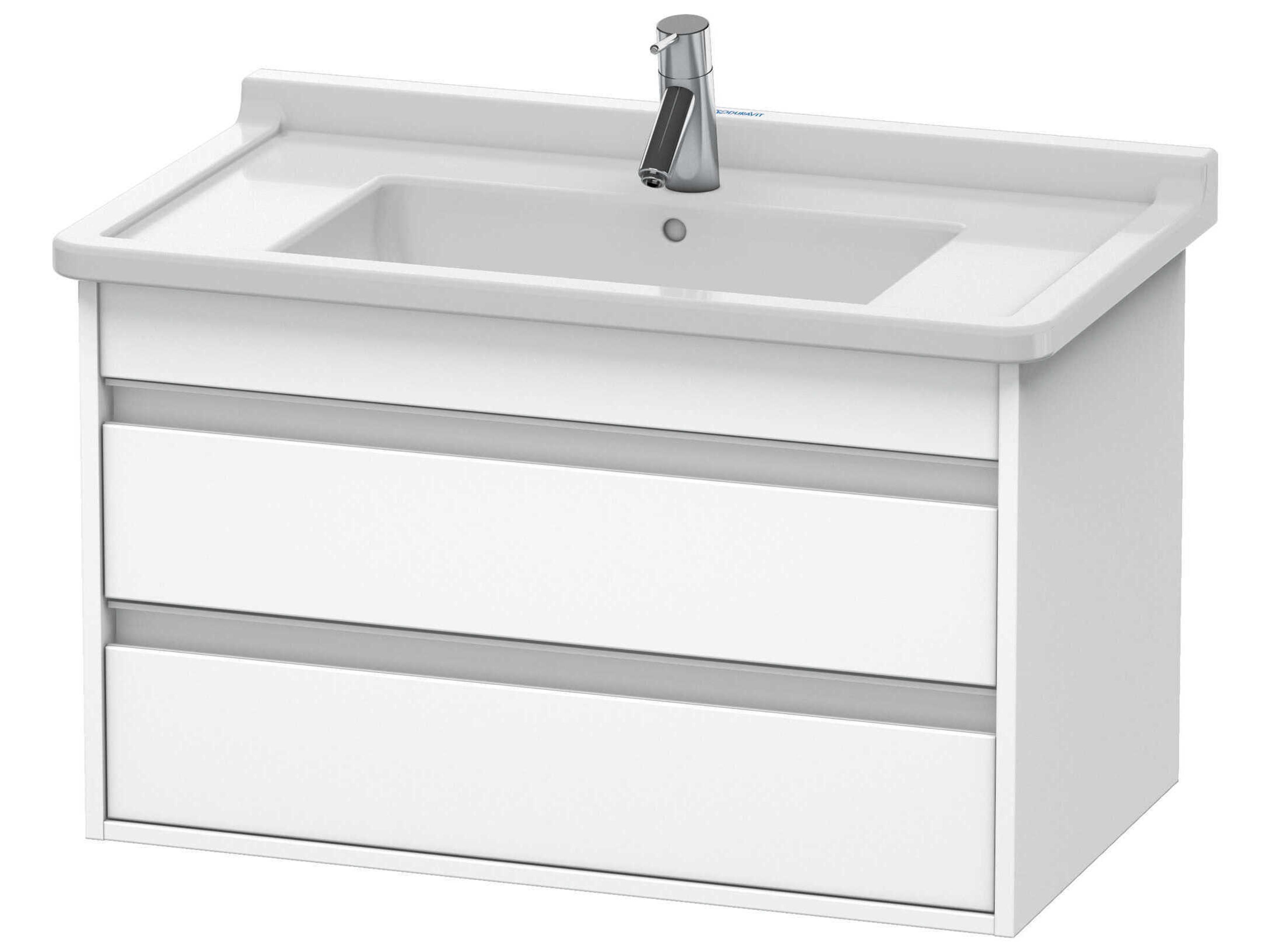 Duravit Ketho 32'' Two Drawers White High Gloss Wall-Mounted Vanity Unit